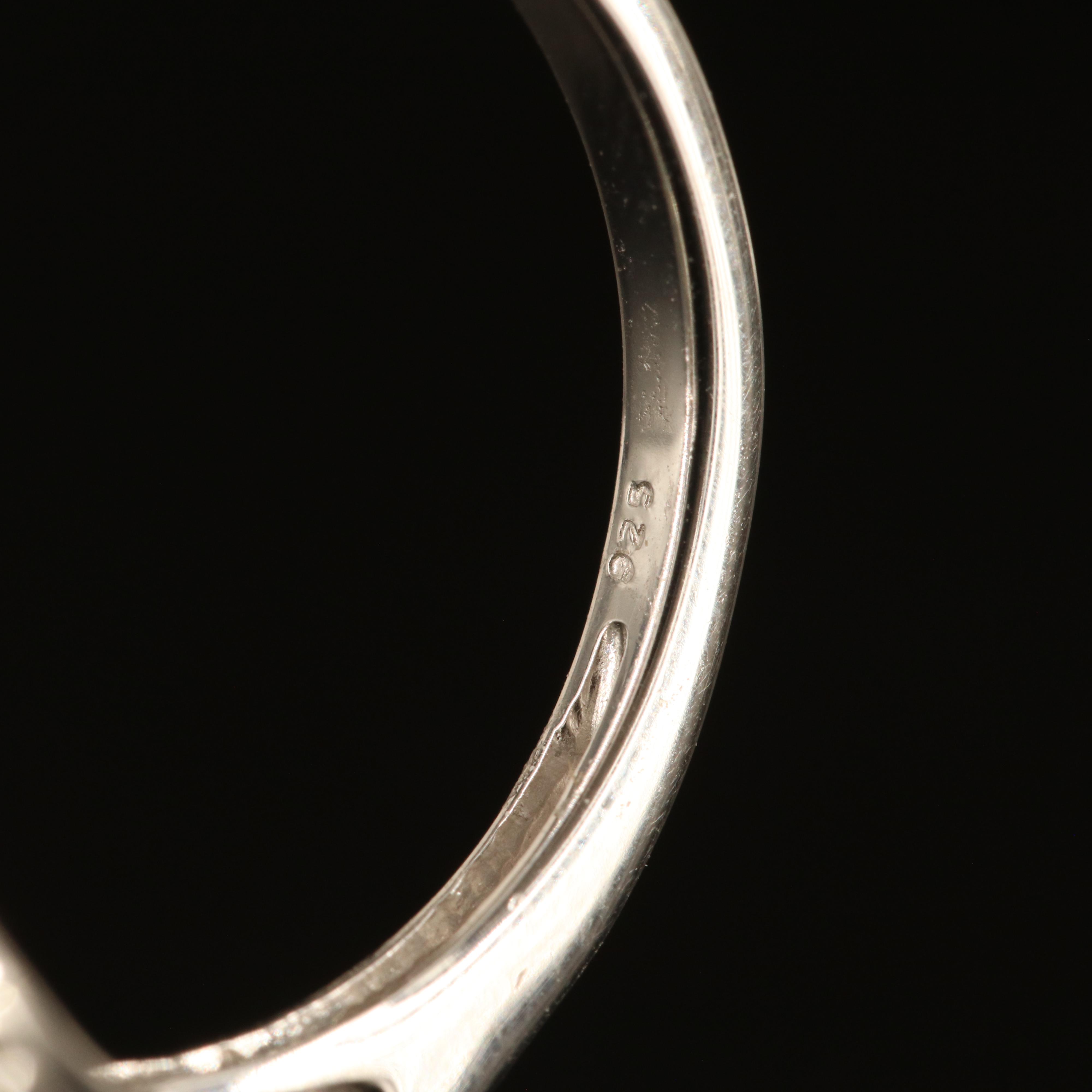 Sterling Emerald and White Sapphire Ring