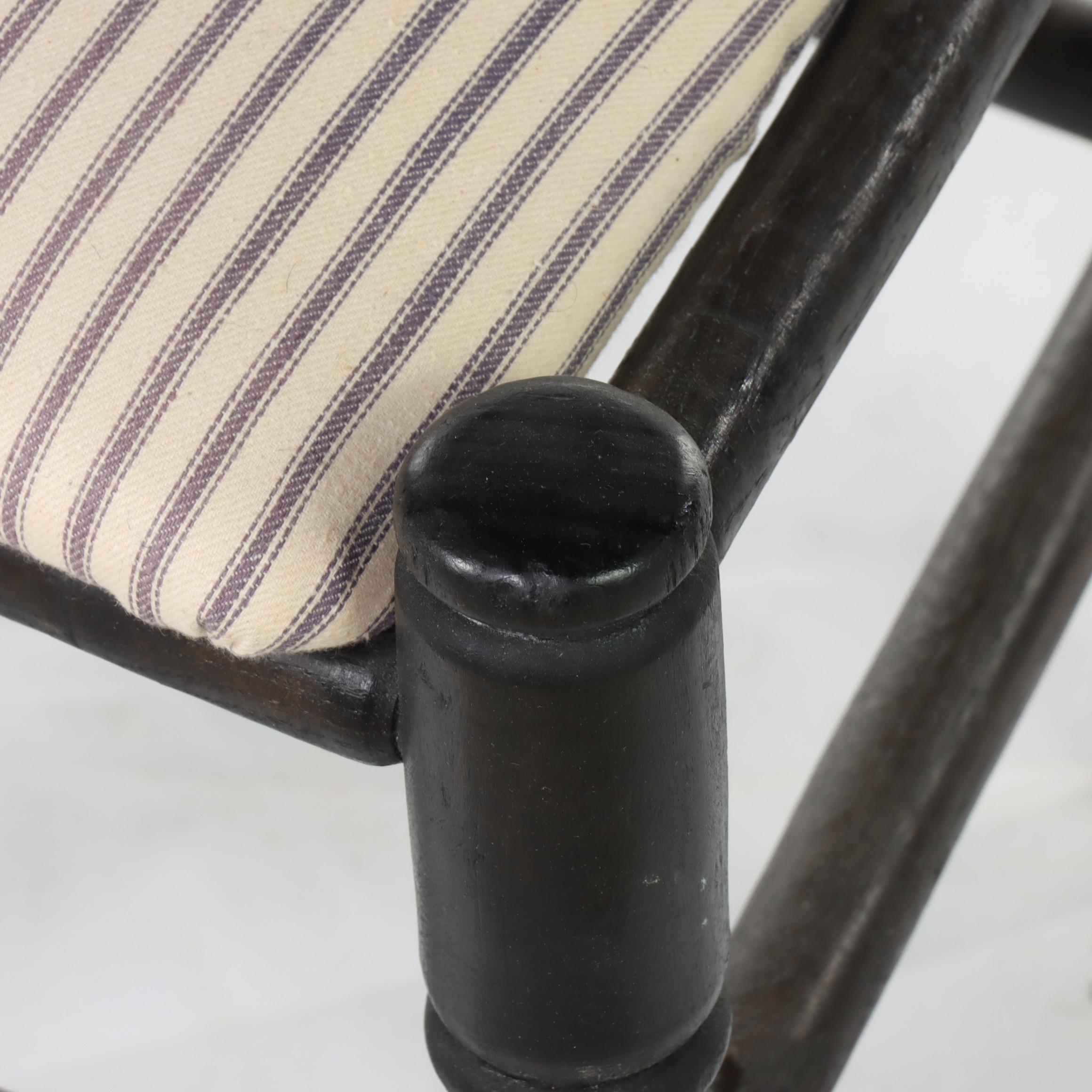 Pair of American Primitive Style Ebonized Child's Side Chairs, 20th Century