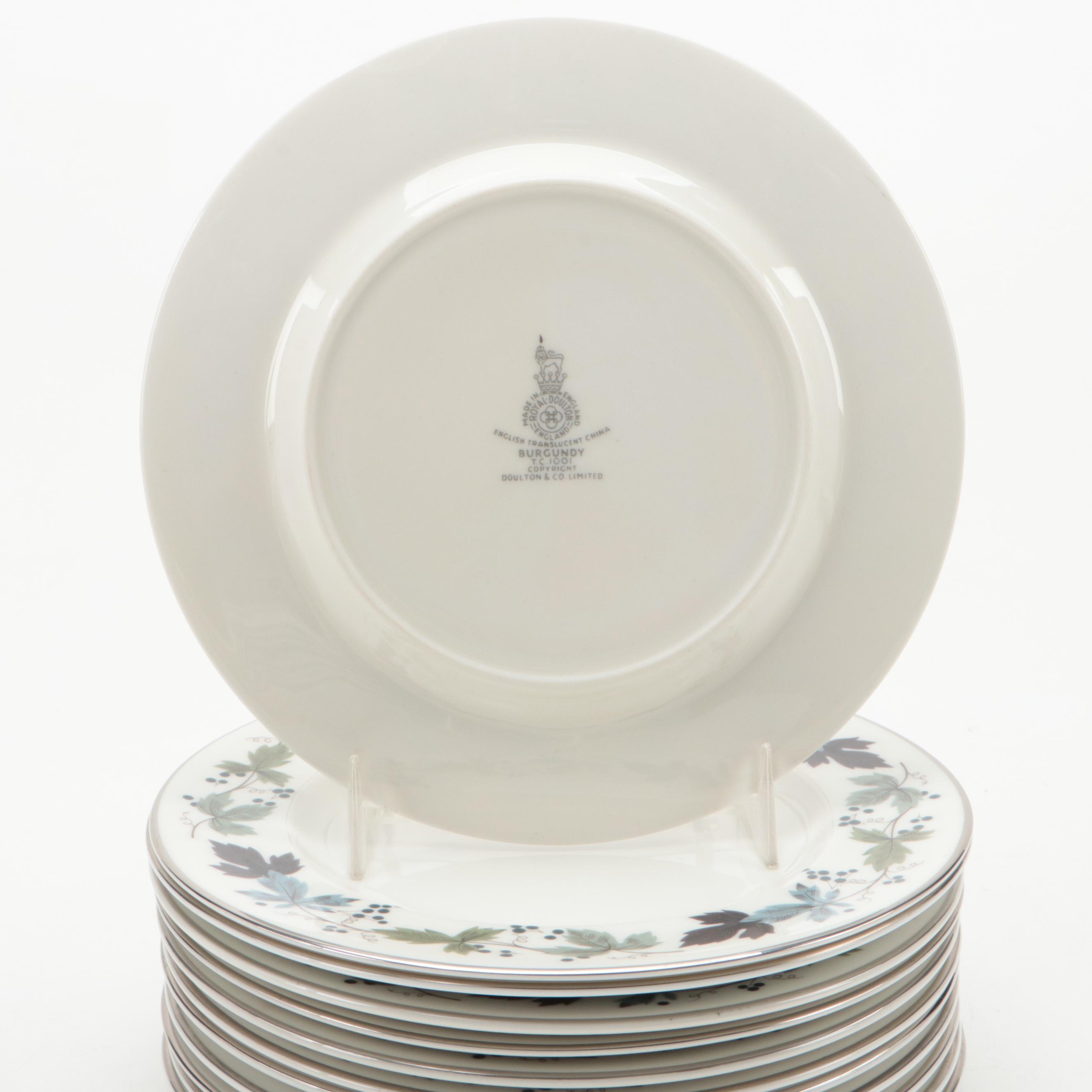 Royal Doulton "Burgundy" Porcelain Dinnerware