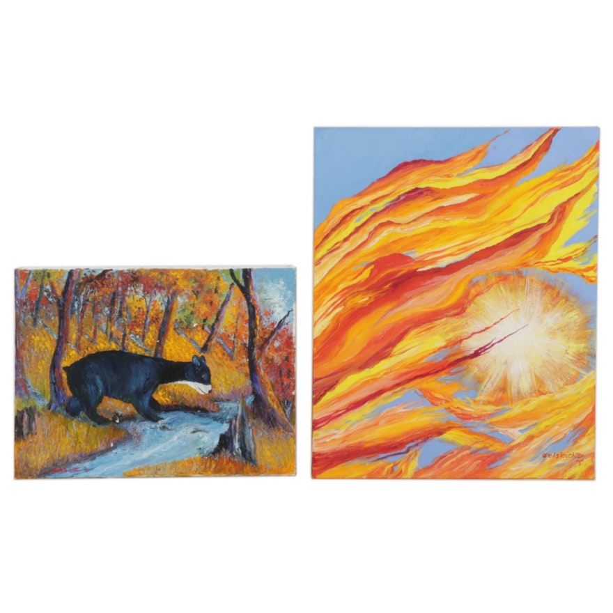 Charles Gelsleichter Oil Paintings Featuring "Bear Cub," Circa 2007