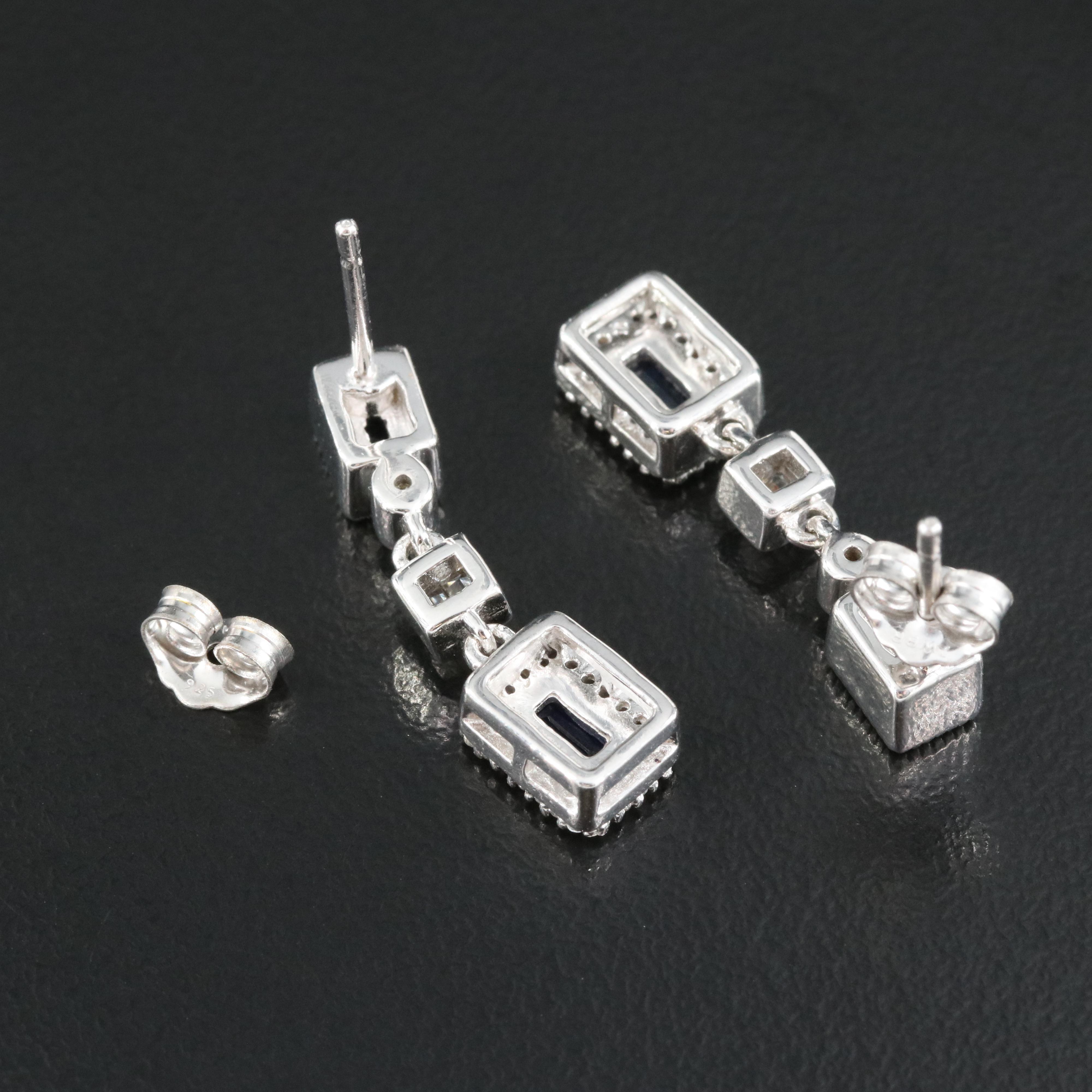 Sterling Sapphire Earrings