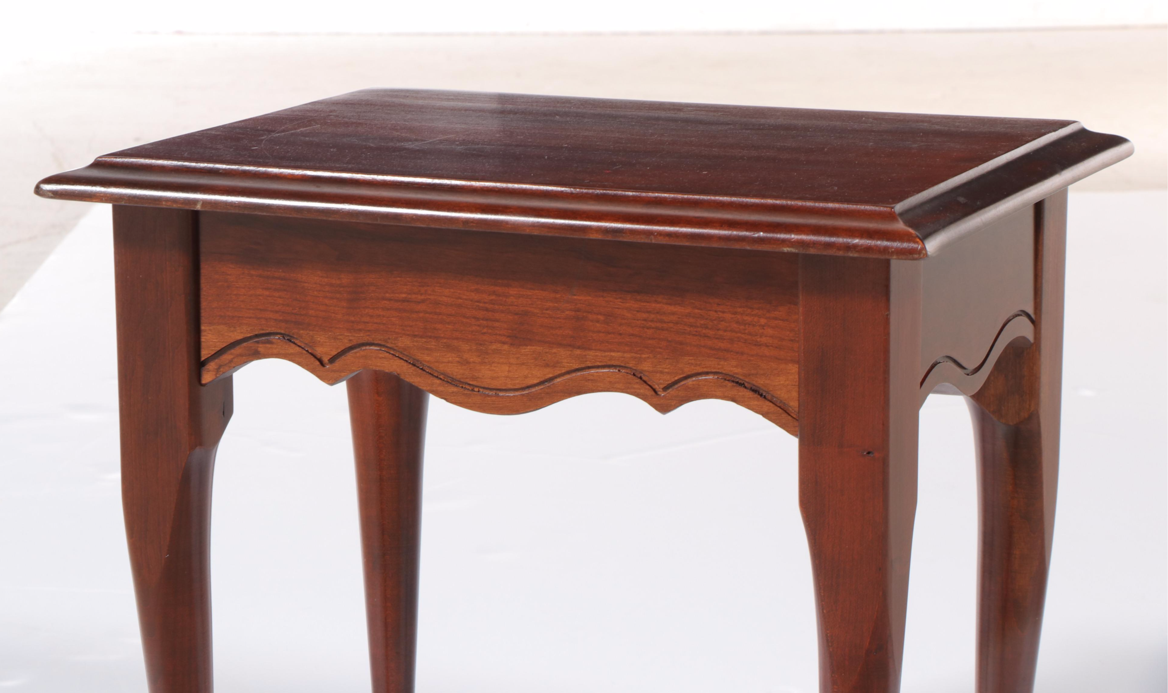 Standard of Gardner Queen Anne Style Cherrywood Side Table, Late 20th Century