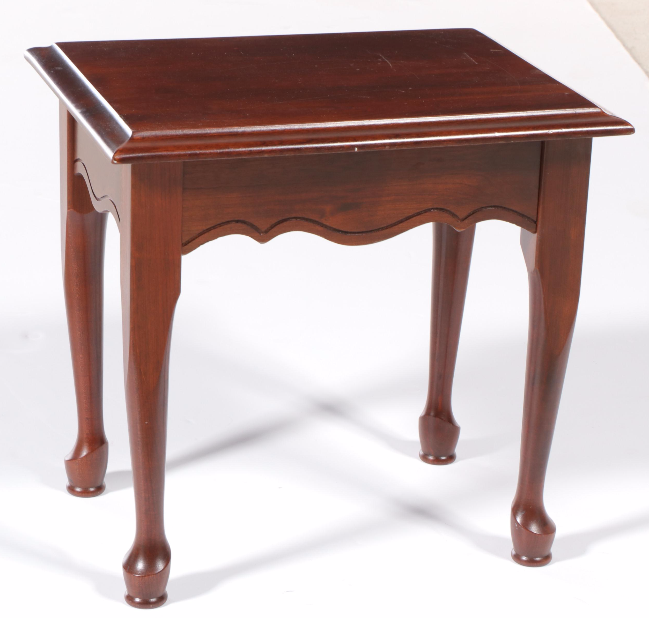 Standard of Gardner Queen Anne Style Cherrywood Side Table, Late 20th Century