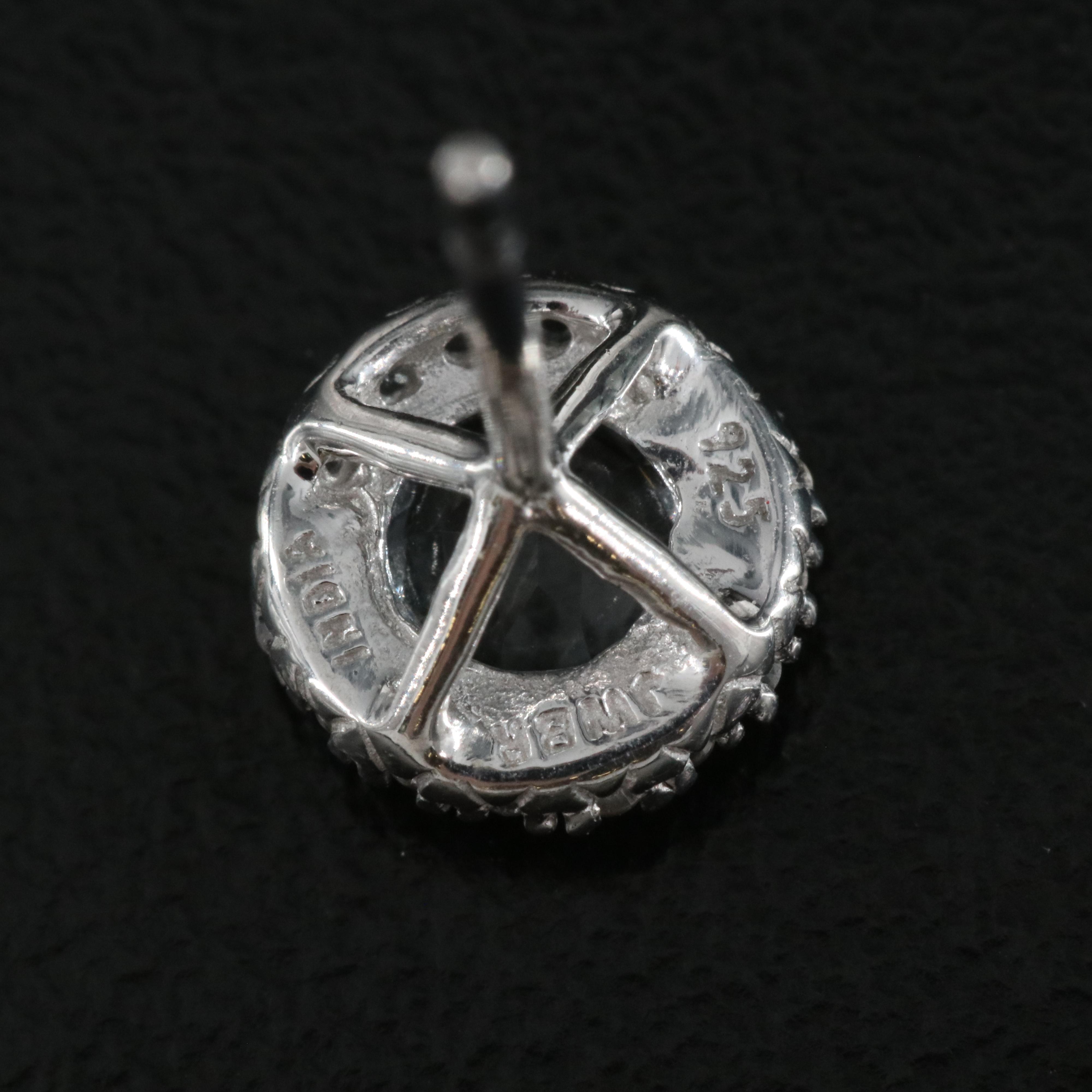 Sterling Aquamarine and Sapphire Stud Earrings