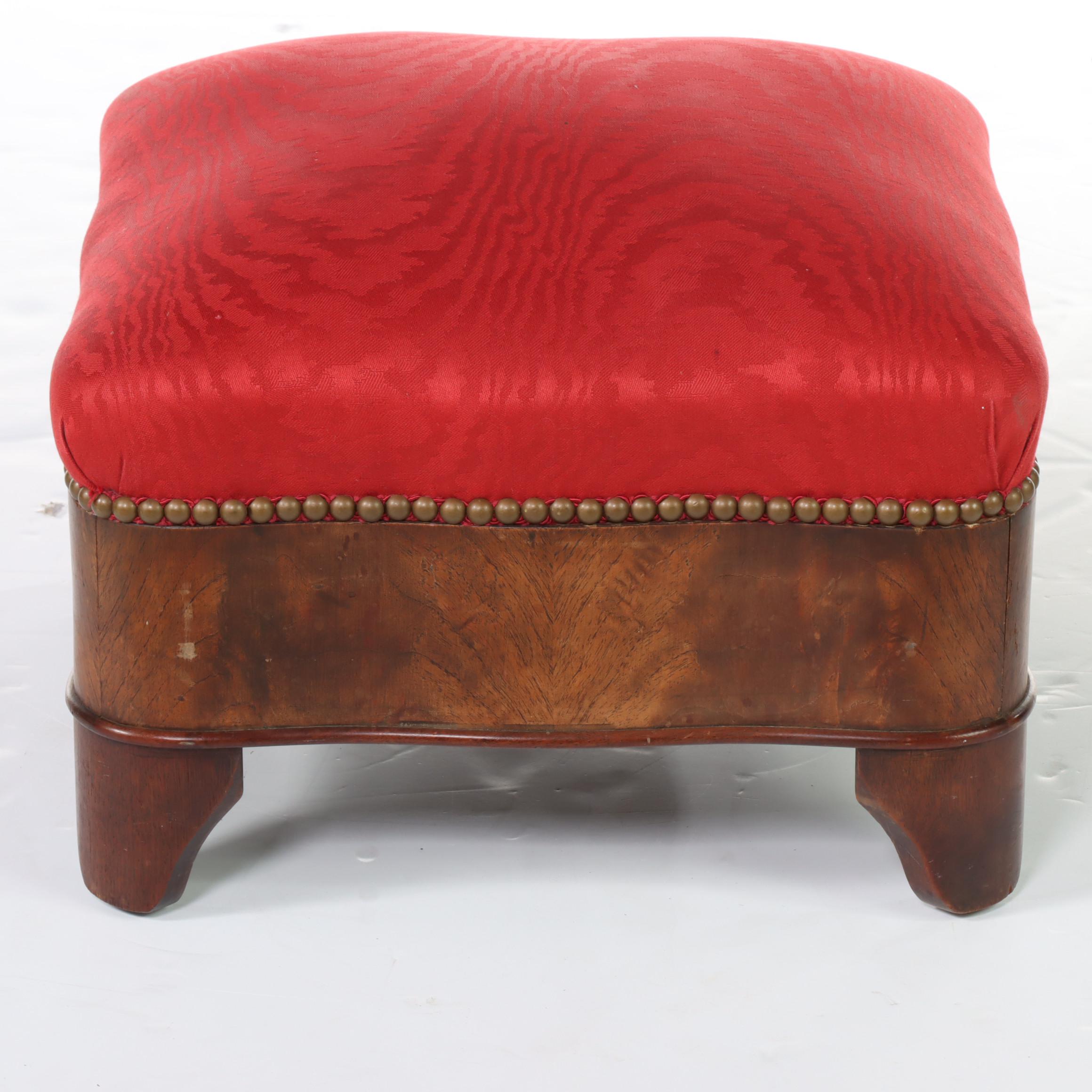 Century Furniture Empire Revival Flame Mahogany Footstool, Early 20th Century