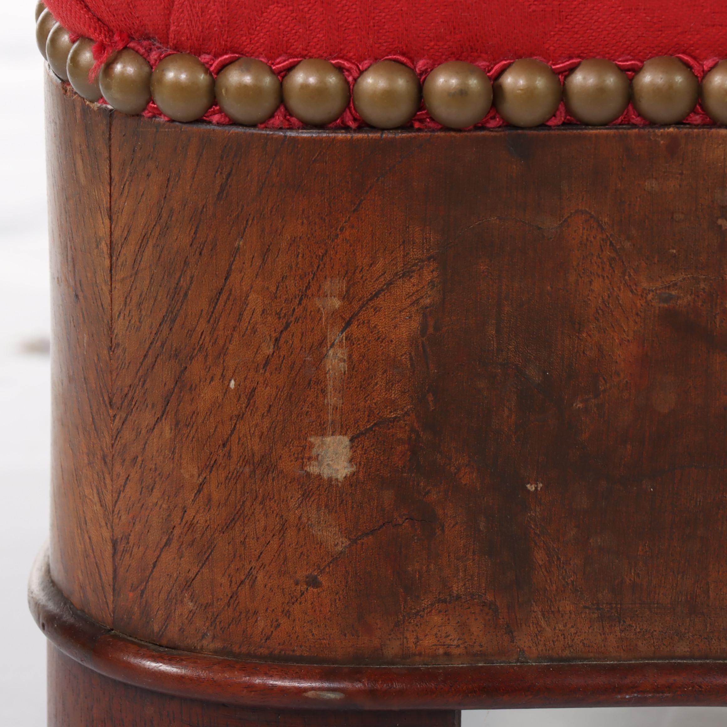 Century Furniture Empire Revival Flame Mahogany Footstool, Early 20th Century