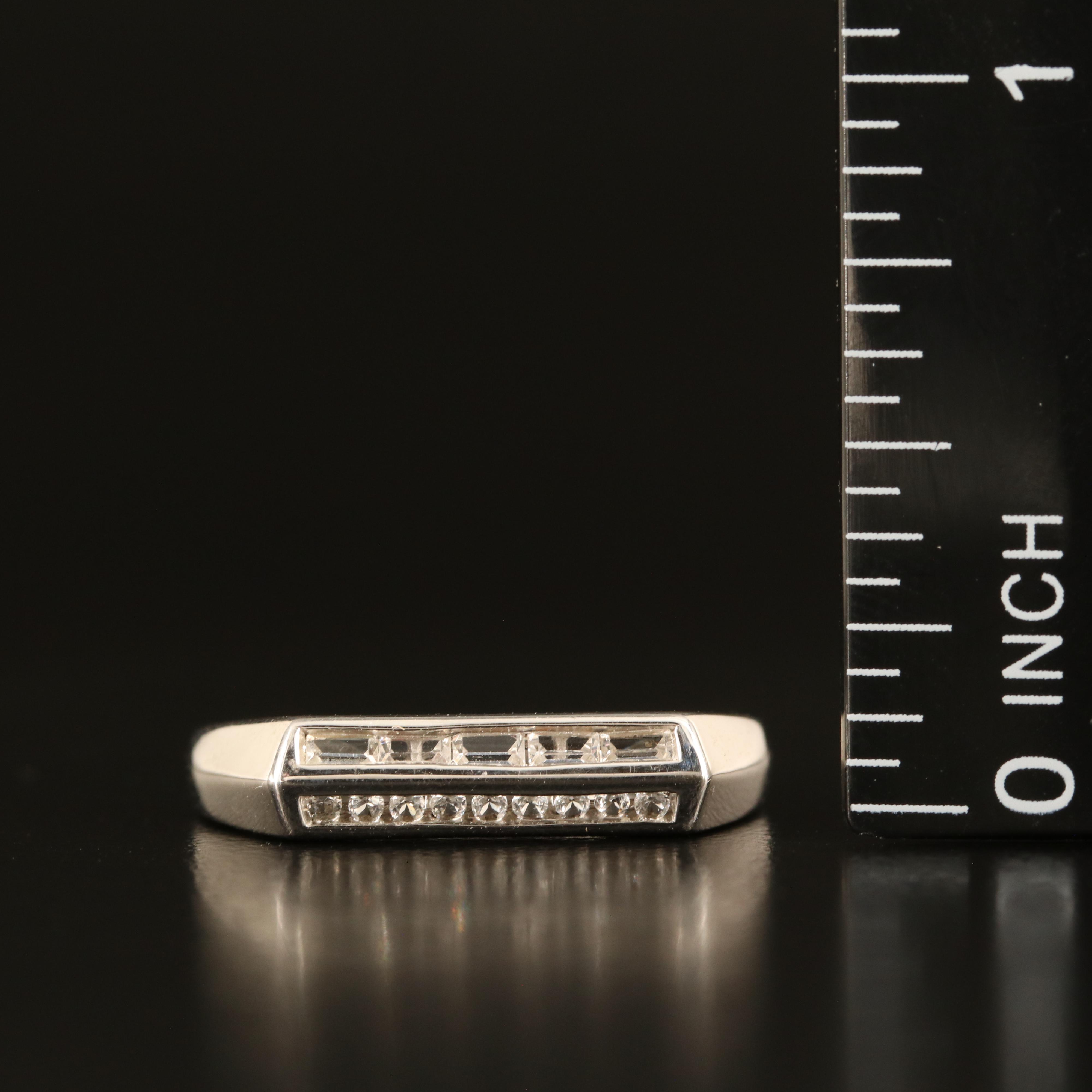 Sterling White Sapphire Bar Ring