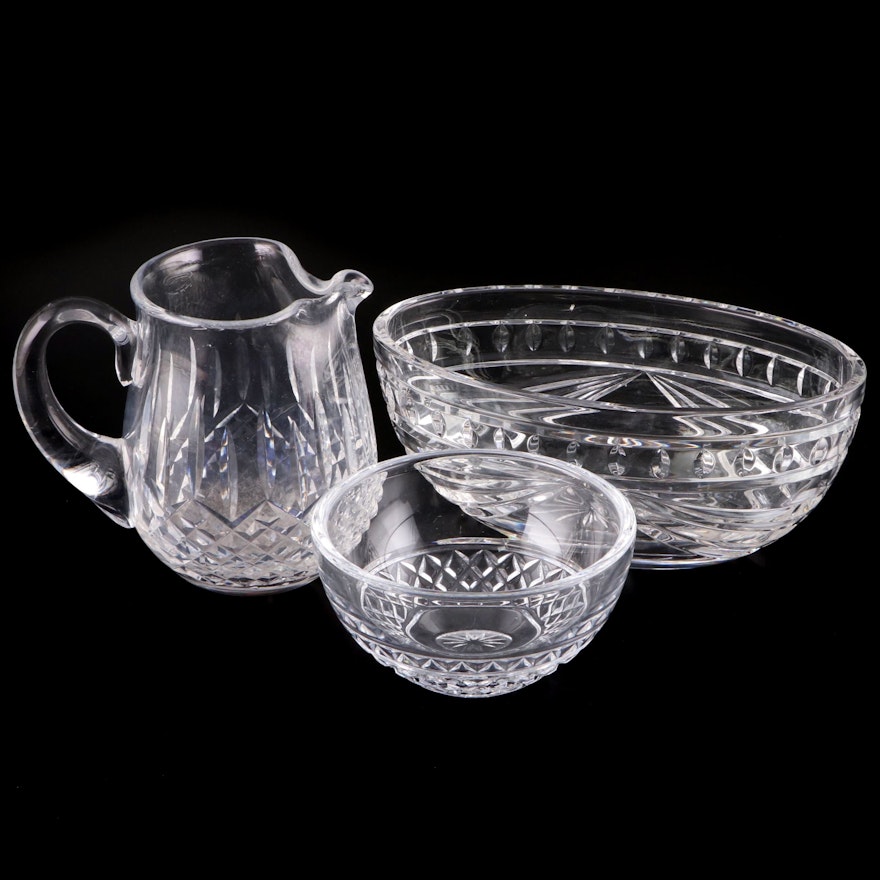 Waterford "Lismore" Crystal Pitcher with Crystal Bowls