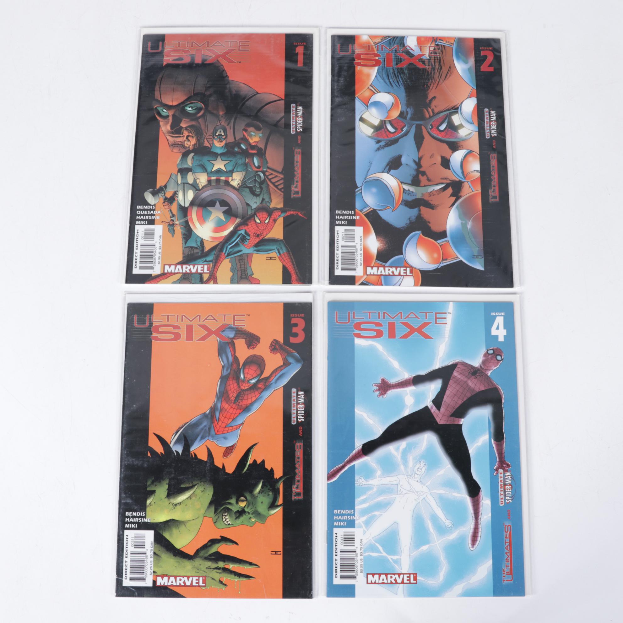 Spider-Man and Ultimate Six Comic Books With Cards and "City of Heroes" PC Game