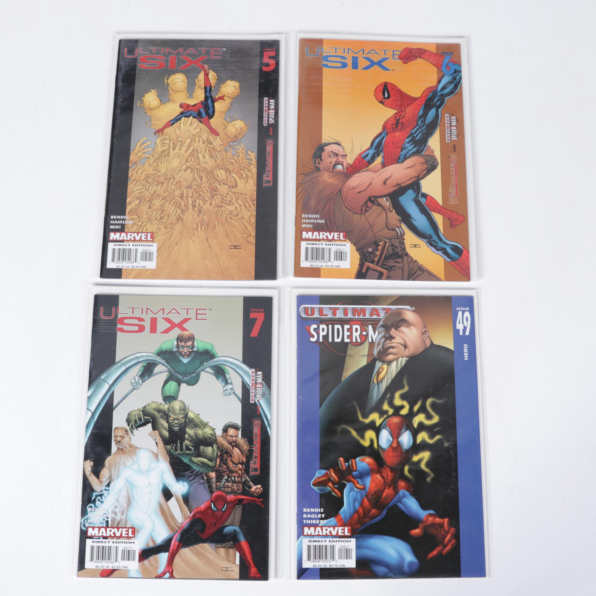 Spider-Man and Ultimate Six Comic Books With Cards and "City of Heroes" PC Game