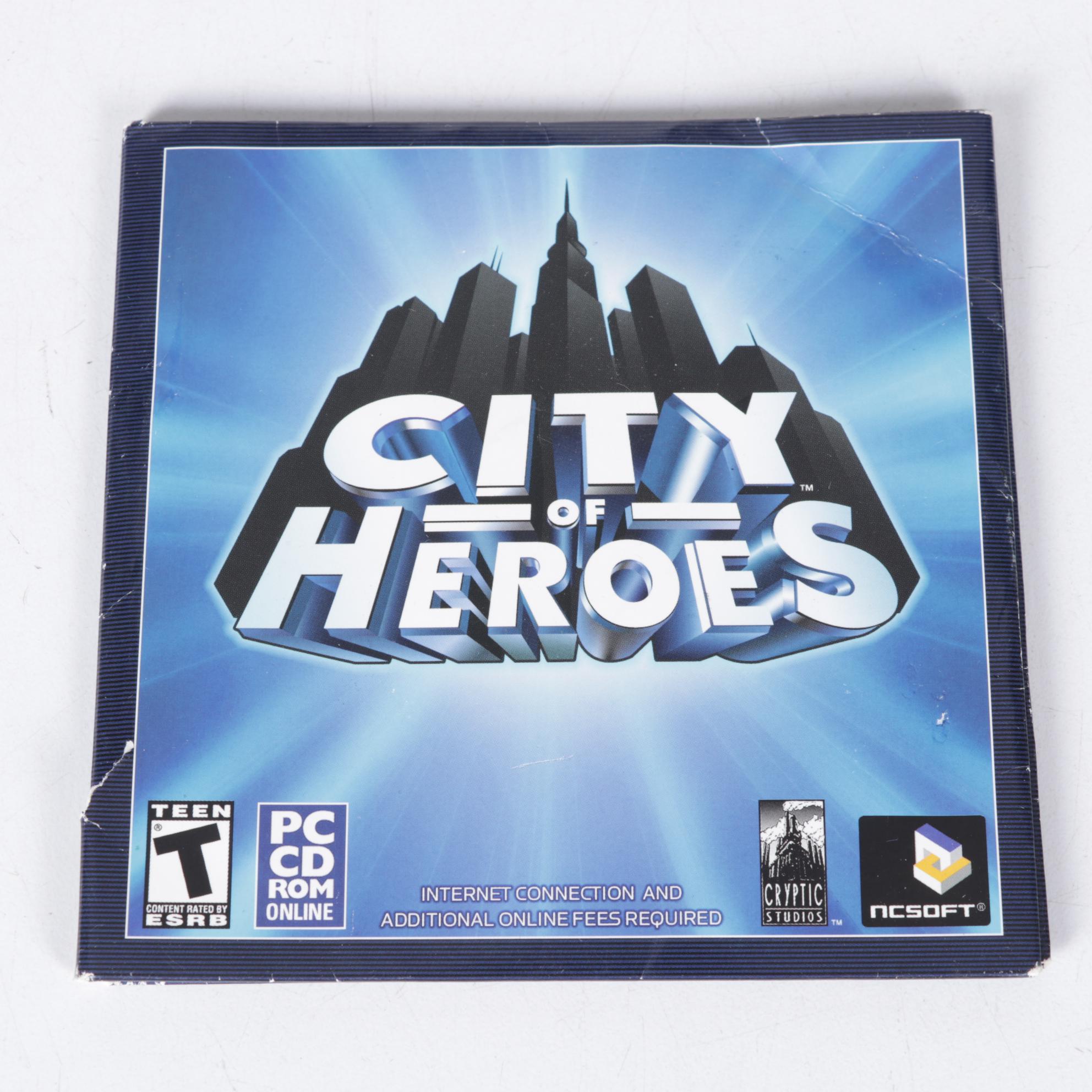 Spider-Man and Ultimate Six Comic Books With Cards and "City of Heroes" PC Game