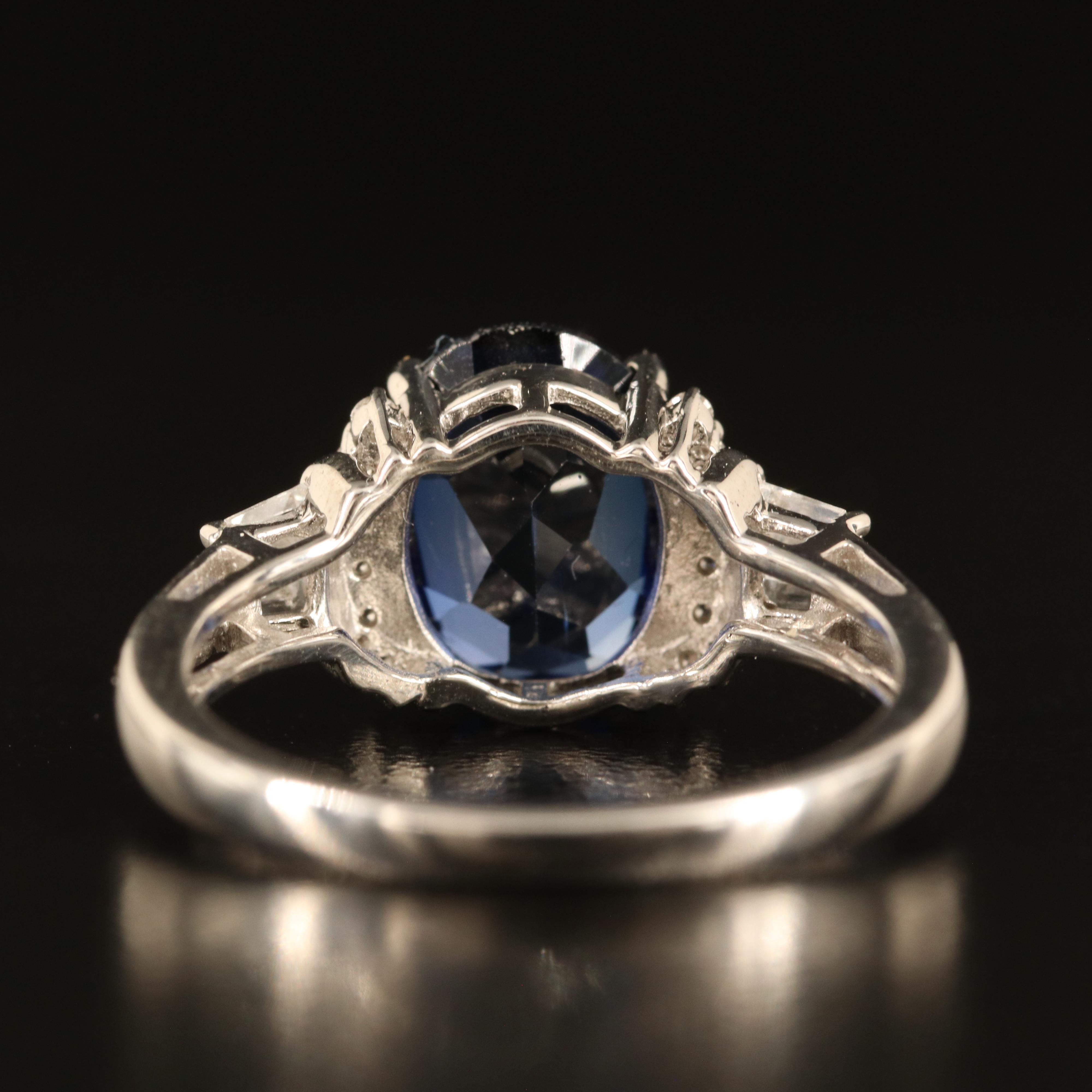 Sterling Sapphire and White Sapphire Ring