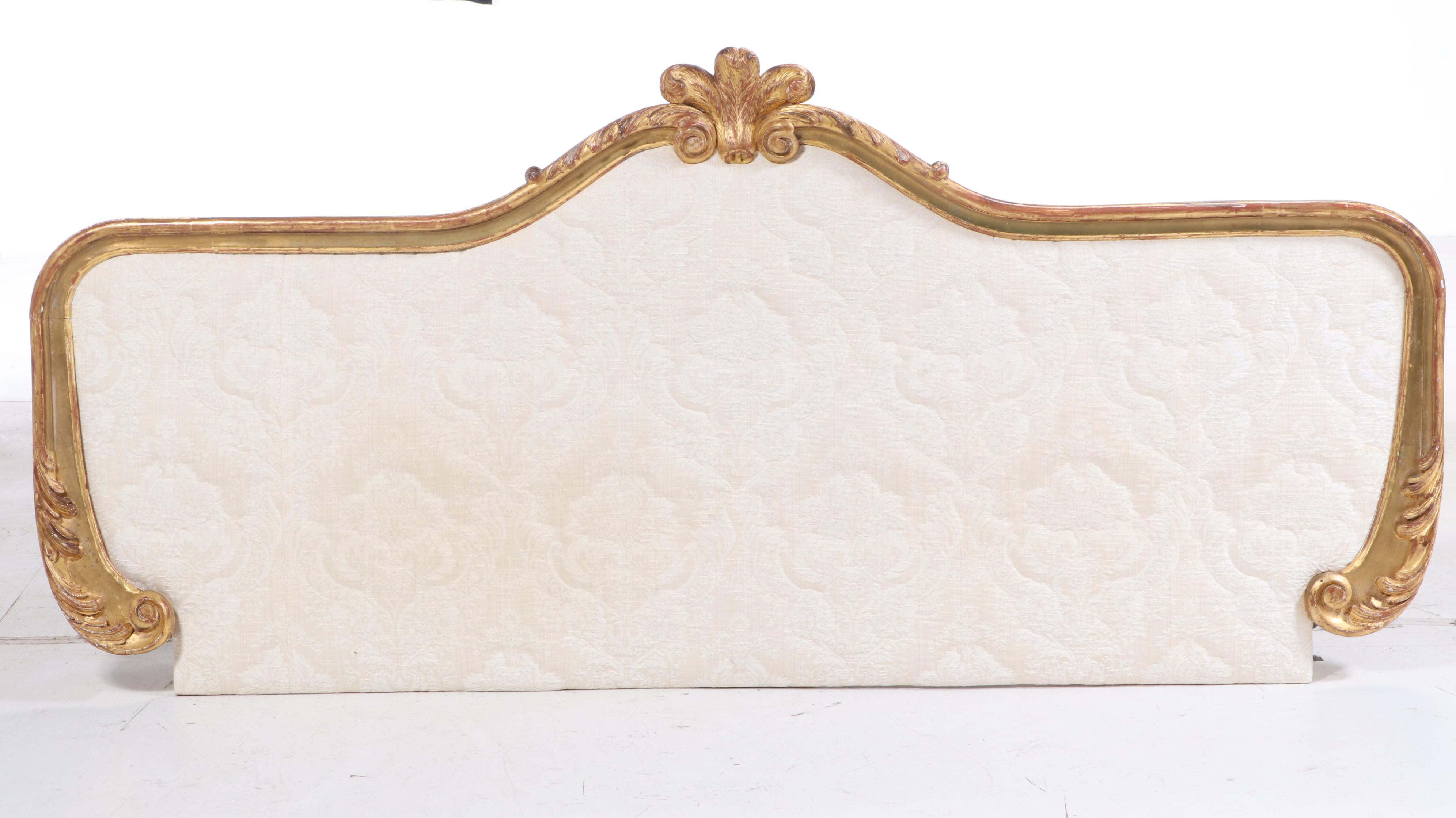 Copenhagen House Gilt Wood Framed Upholstered King Size Headboard