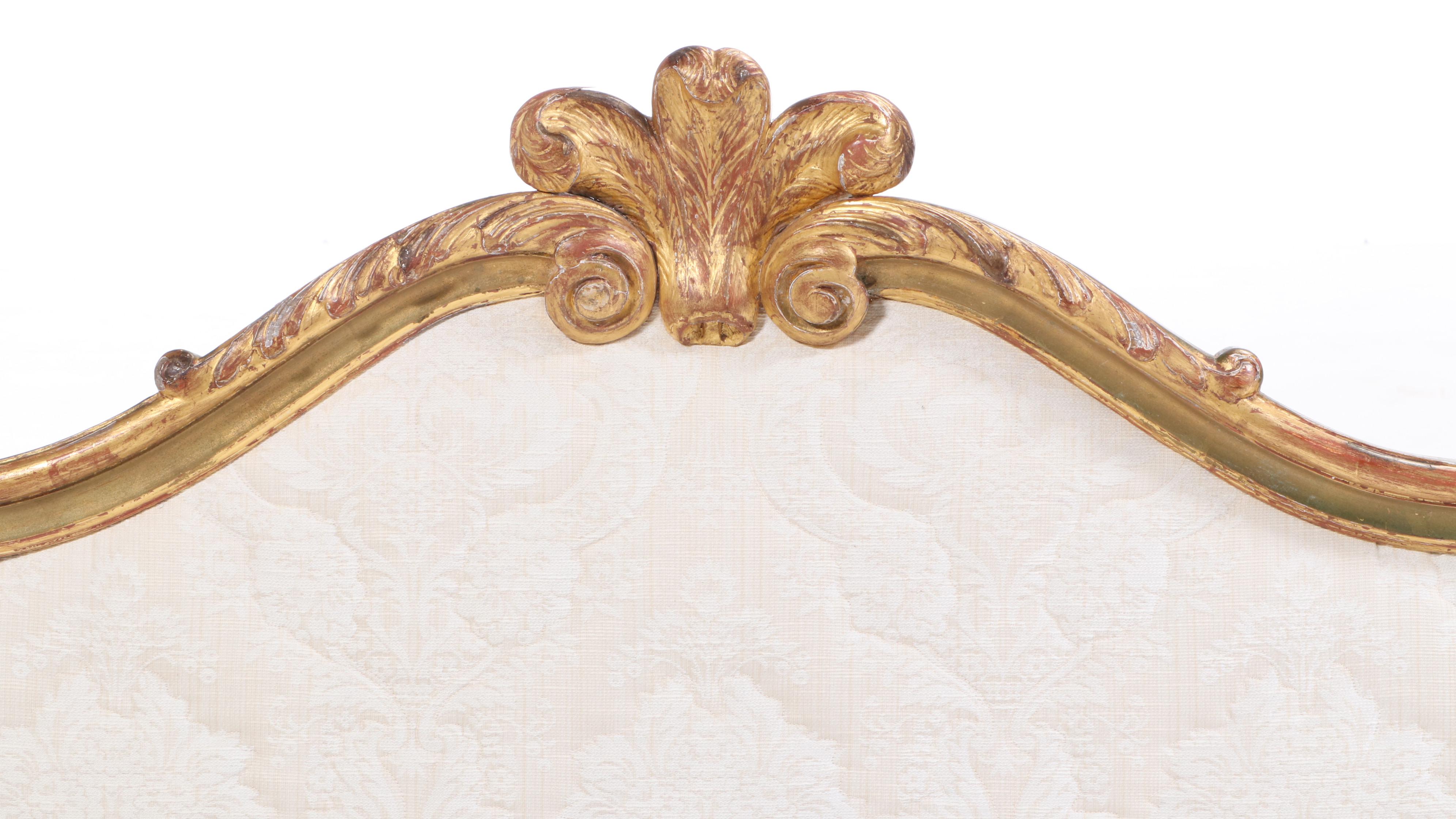 Copenhagen House Gilt Wood Framed Upholstered King Size Headboard