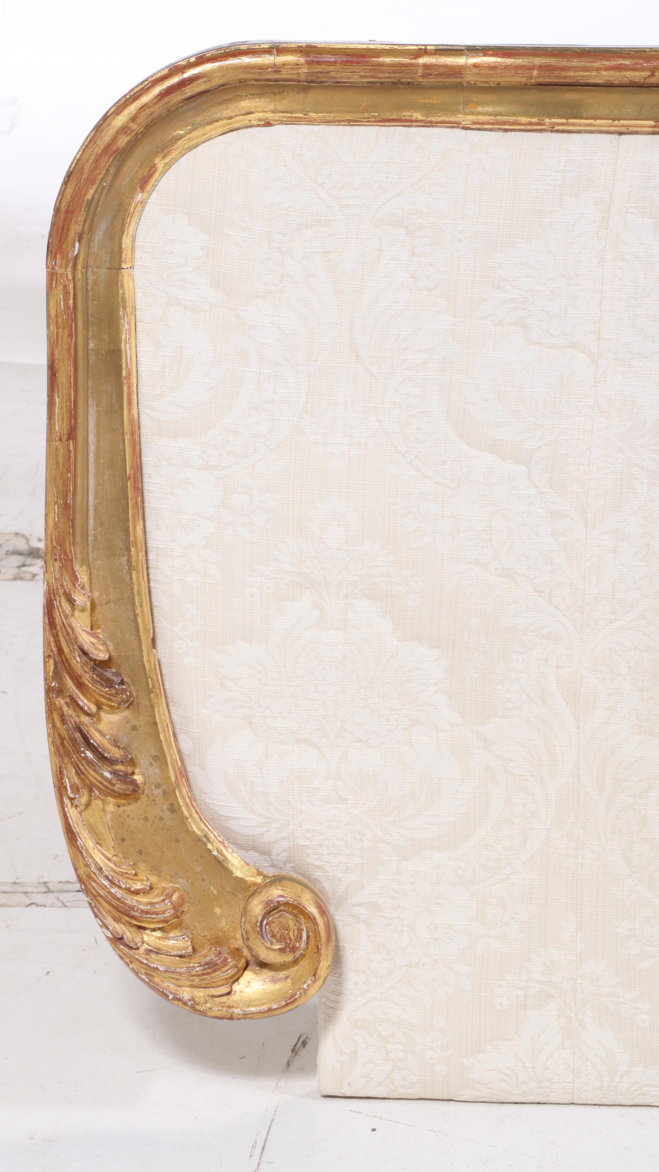 Copenhagen House Gilt Wood Framed Upholstered King Size Headboard