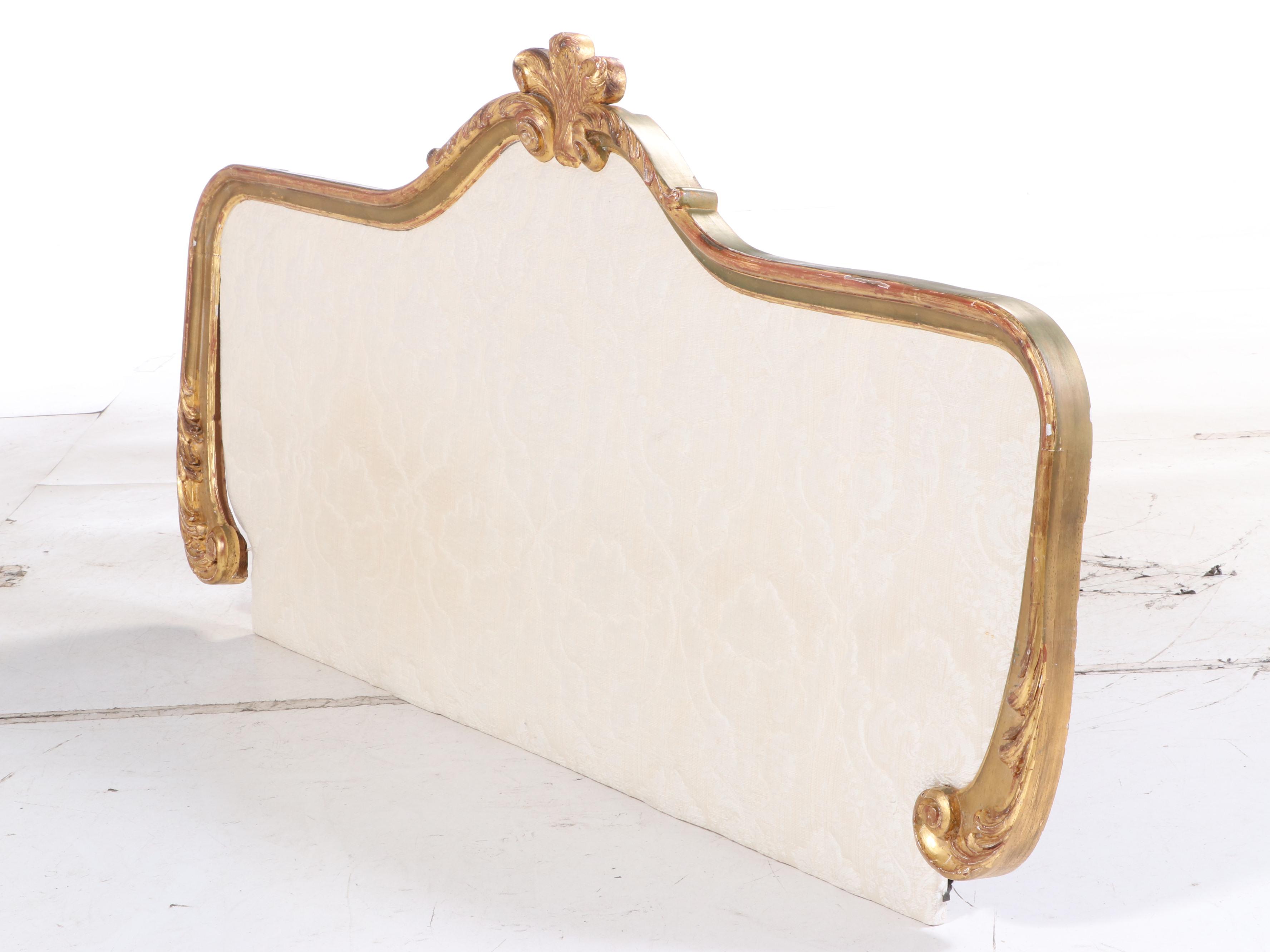 Copenhagen House Gilt Wood Framed Upholstered King Size Headboard