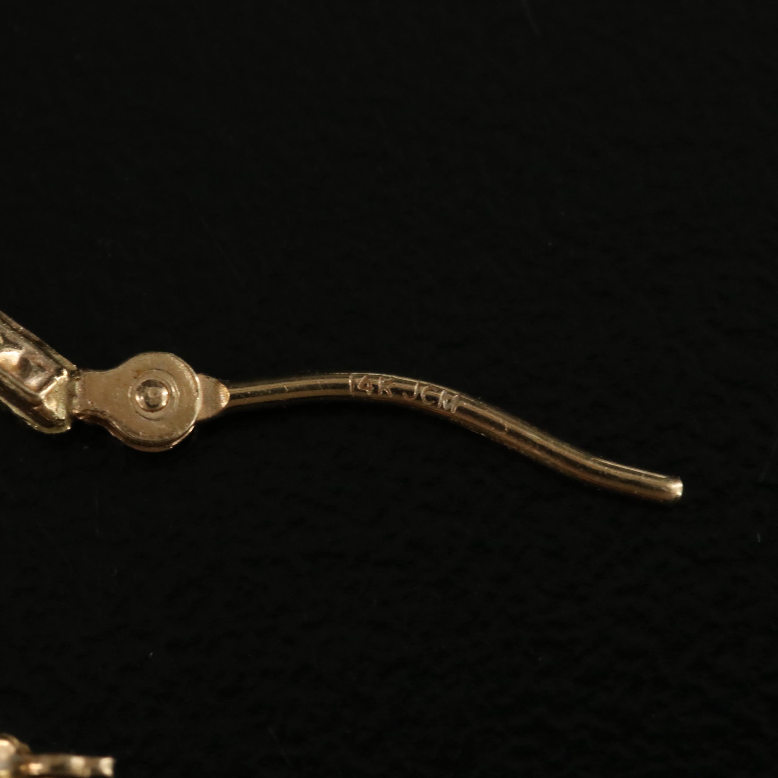 14K Scalloped and Textured Hoop Earrings