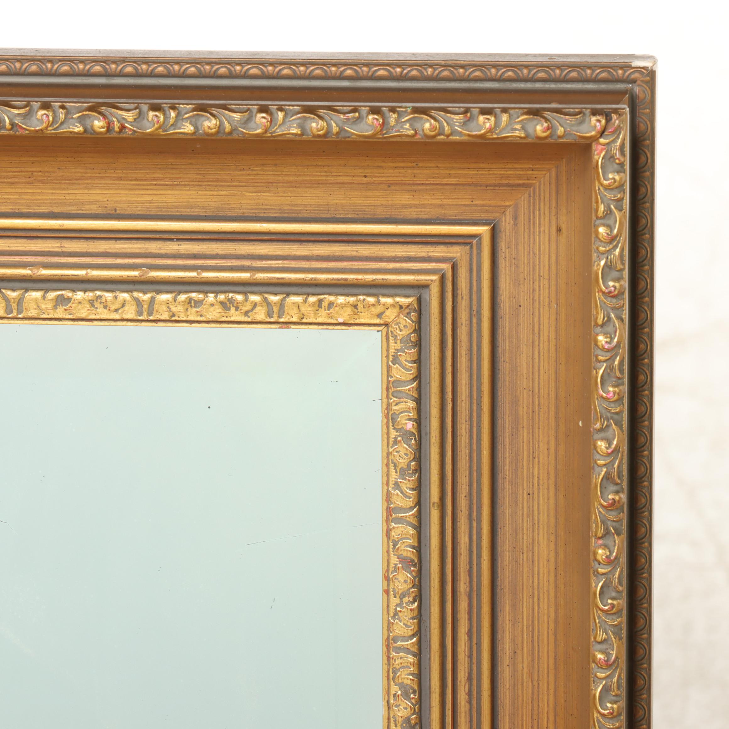 Small Neoclassical Style Giltwood and Composition Mirror