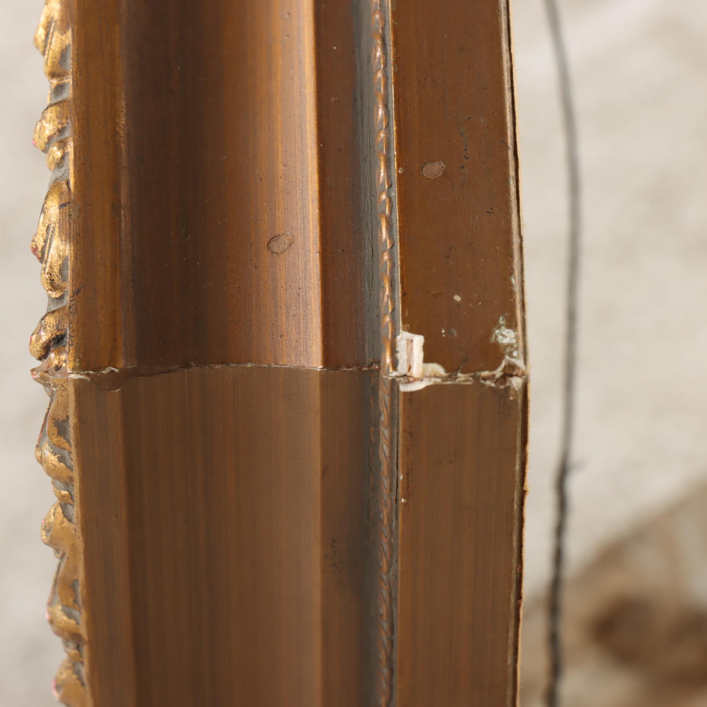 Small Neoclassical Style Giltwood and Composition Mirror