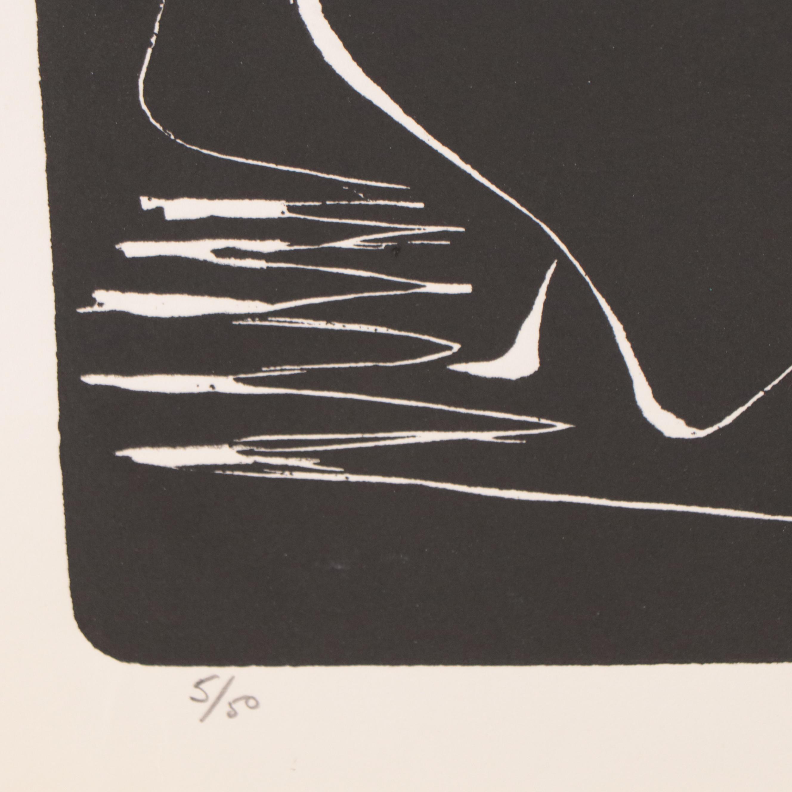 A. David Crown Relief Print "Geese I"