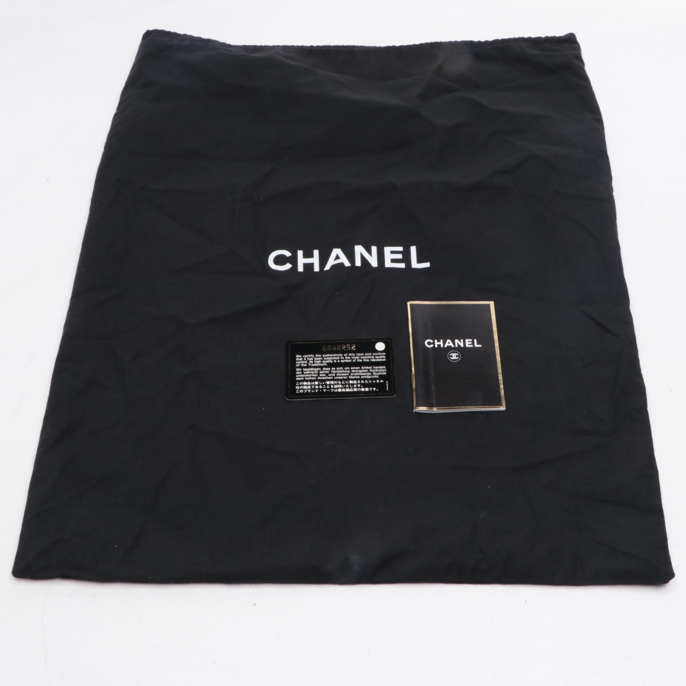 Chanel Logo Bowler Bag in Quilted Canvas and Leather