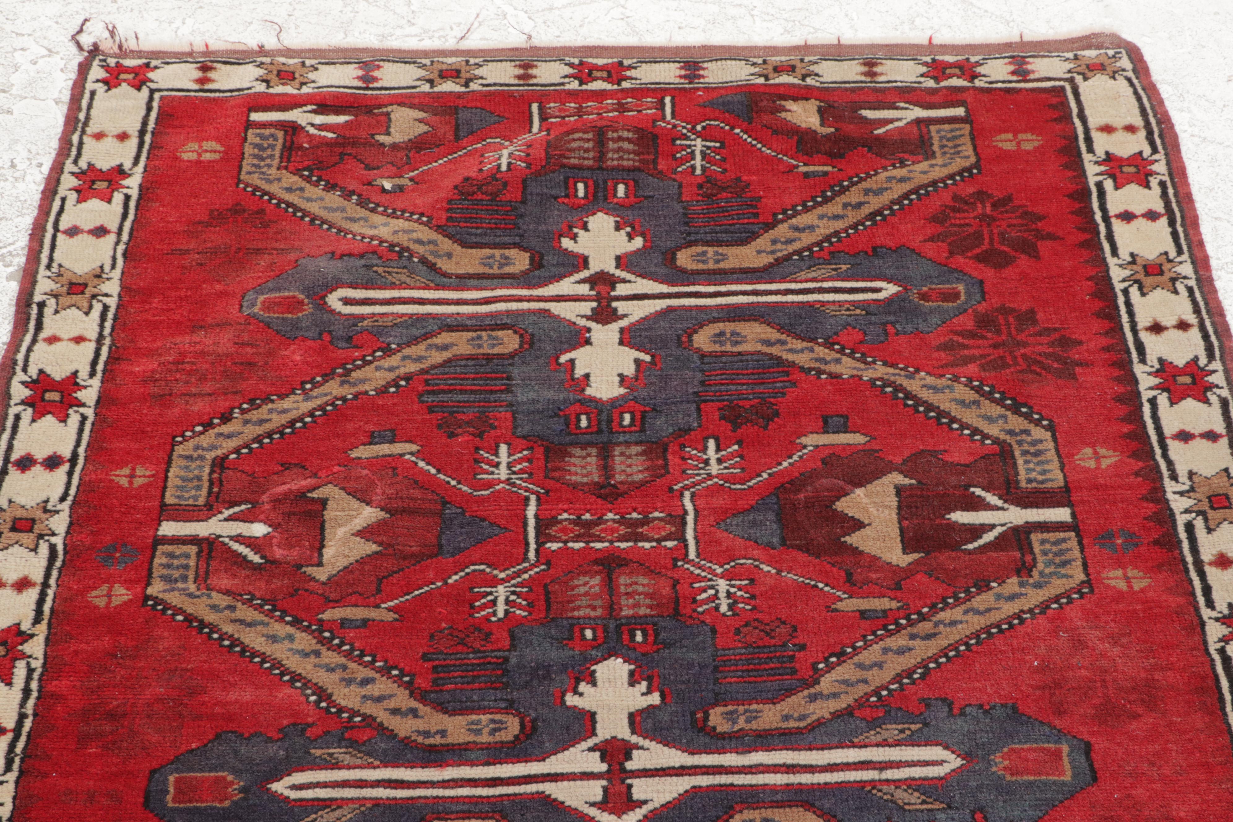 3'4 x 5'6 Hand-Knotted Caucasian Kuba Accent Rug