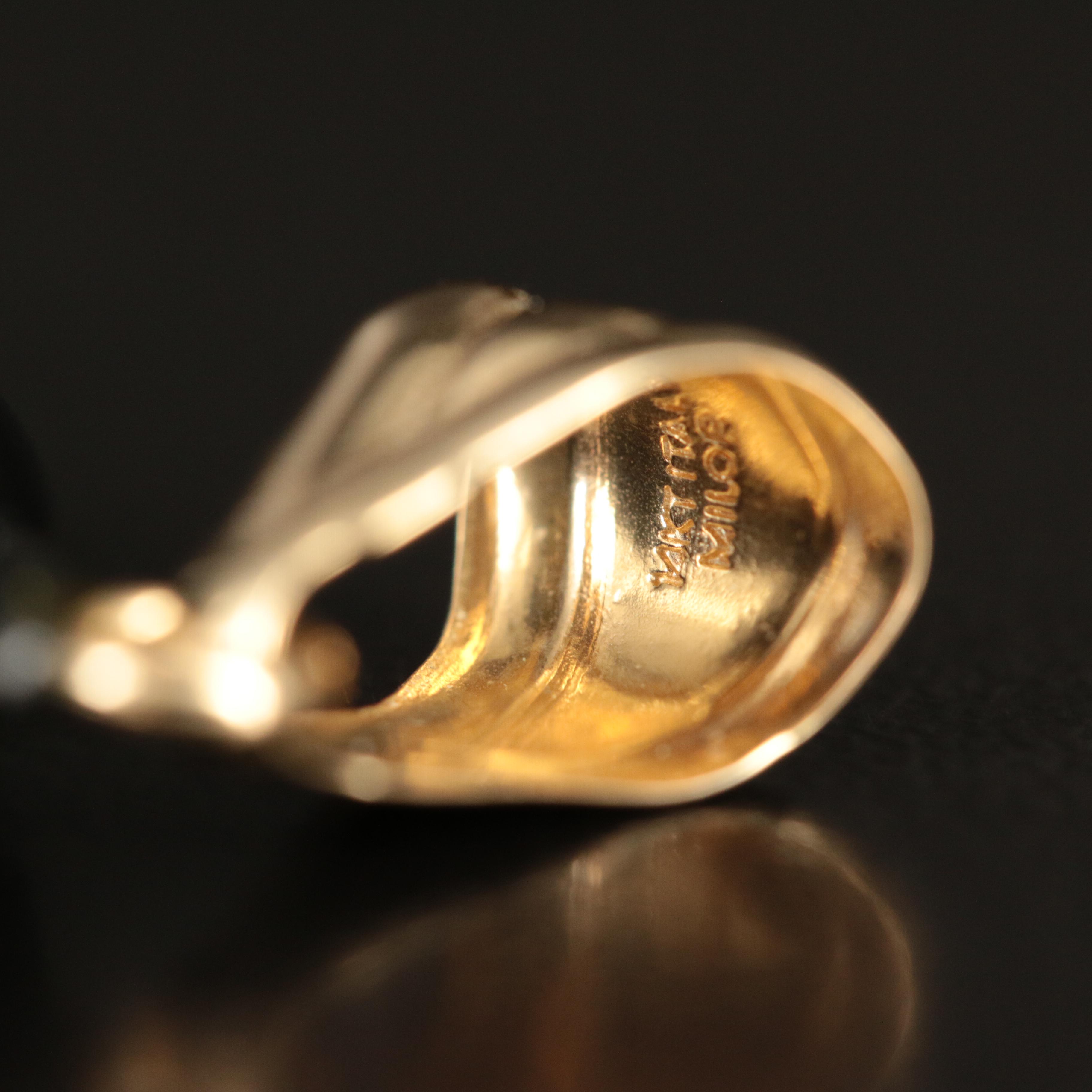 14K Black Onyx Pendant with Italy 500-Lire Coin