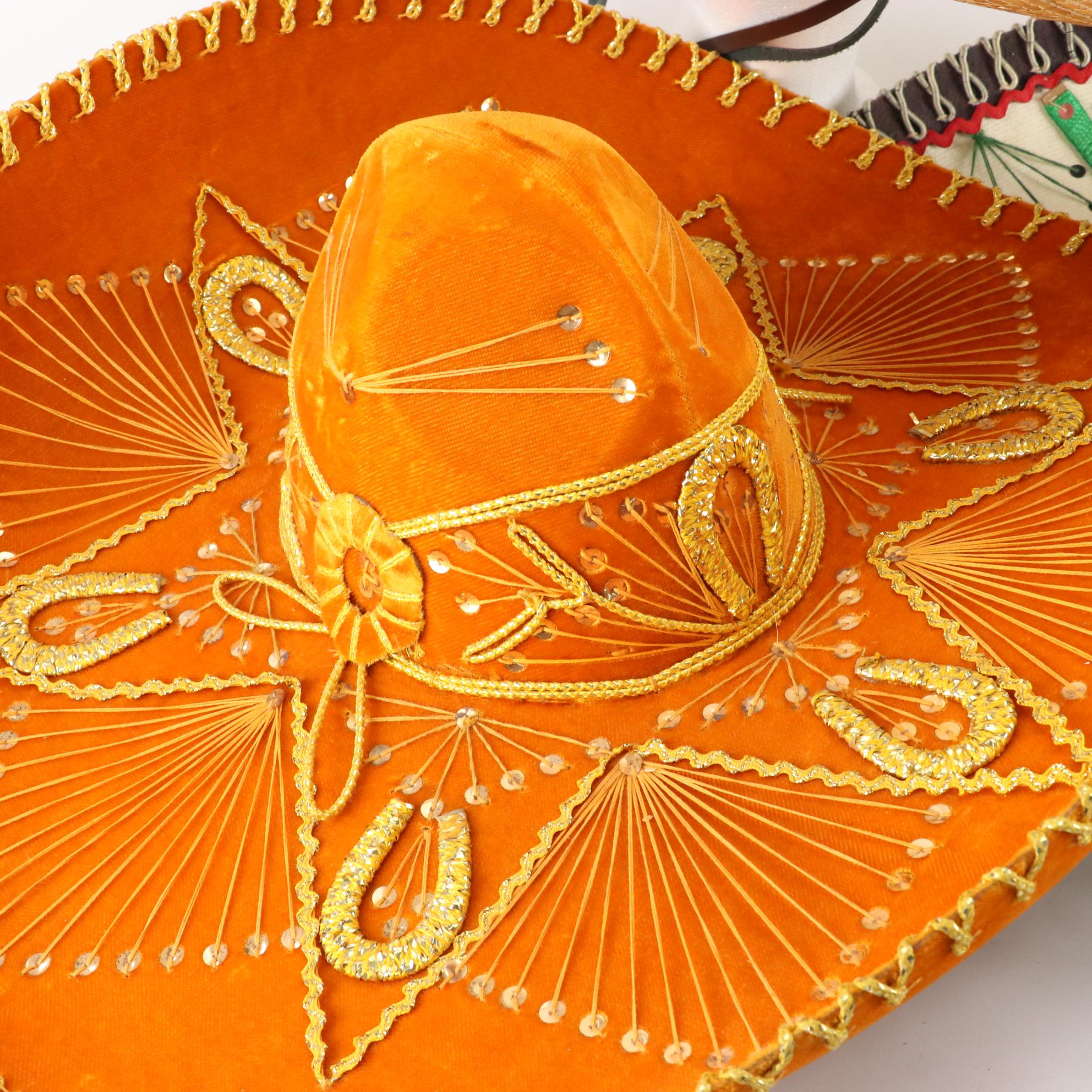 Woven Full Sombrero and Embellished Traditional Mariachi Sombreros