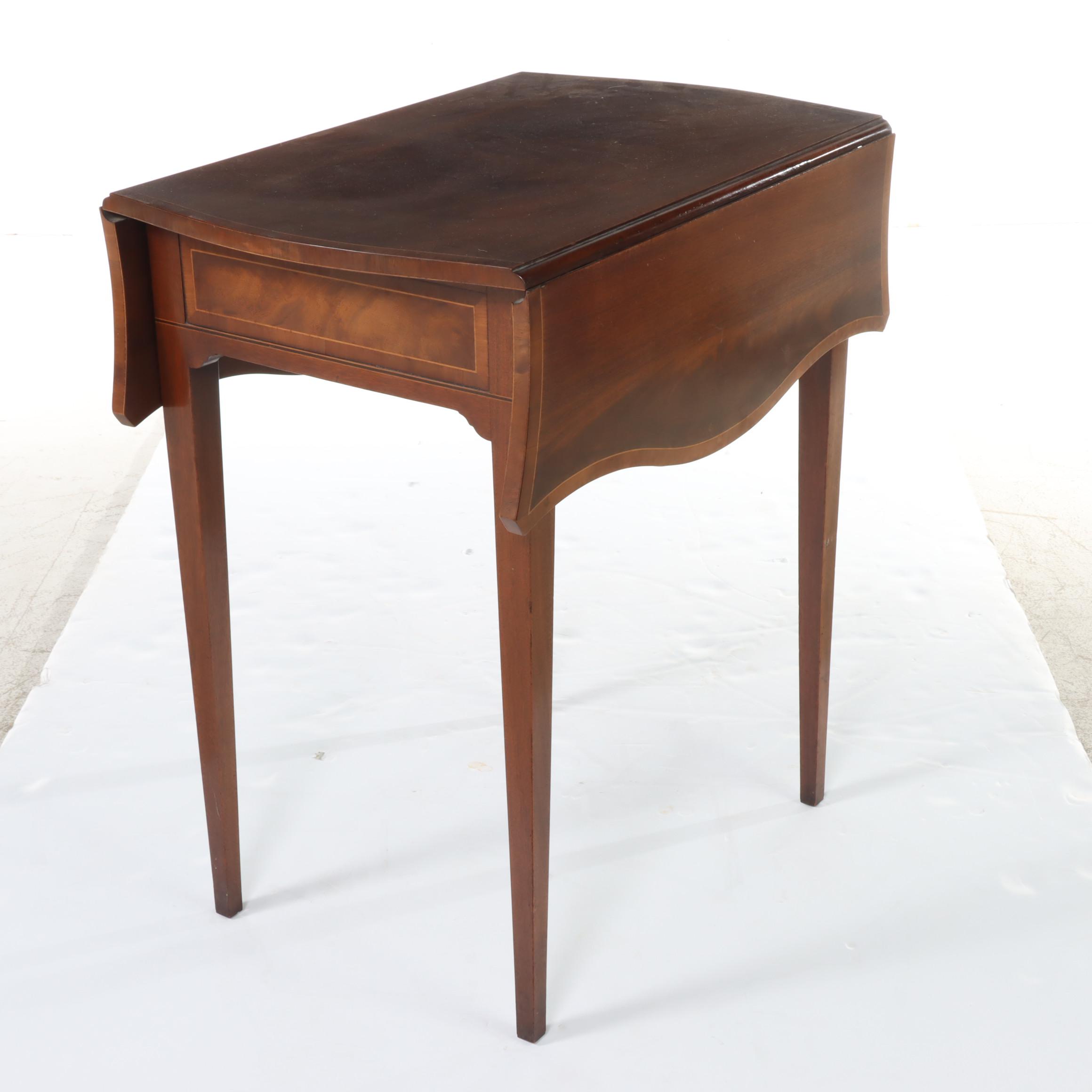 Baker Furniture Federal Style Mahogany and Crossbanded Pembroke Table