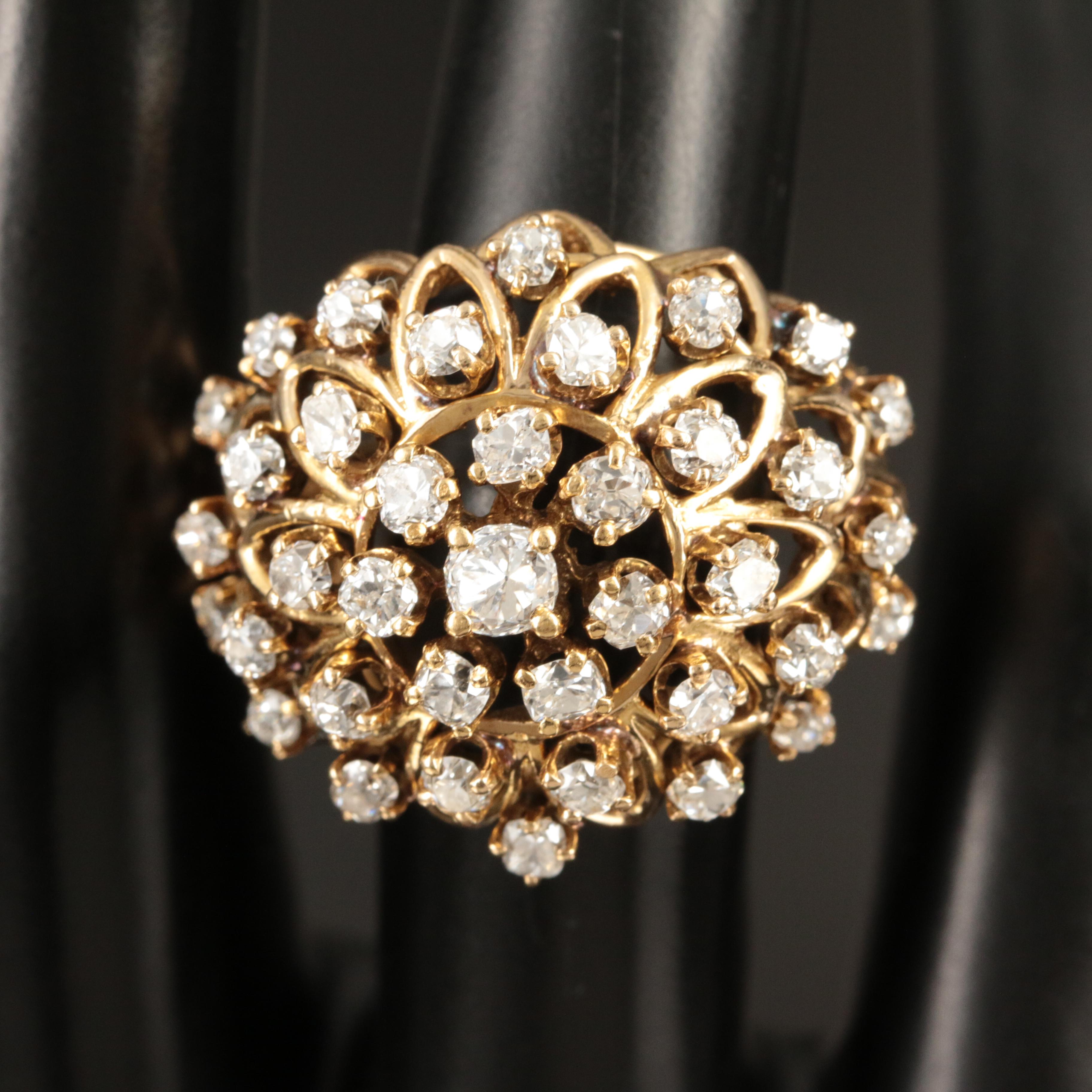 14K 2.64 CTW Diamond Dome Ring