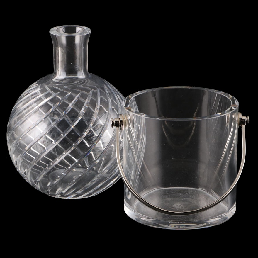 Baccarat "Cyclades" Crystal Vase and "Perfection" Crystal Ice Bucket