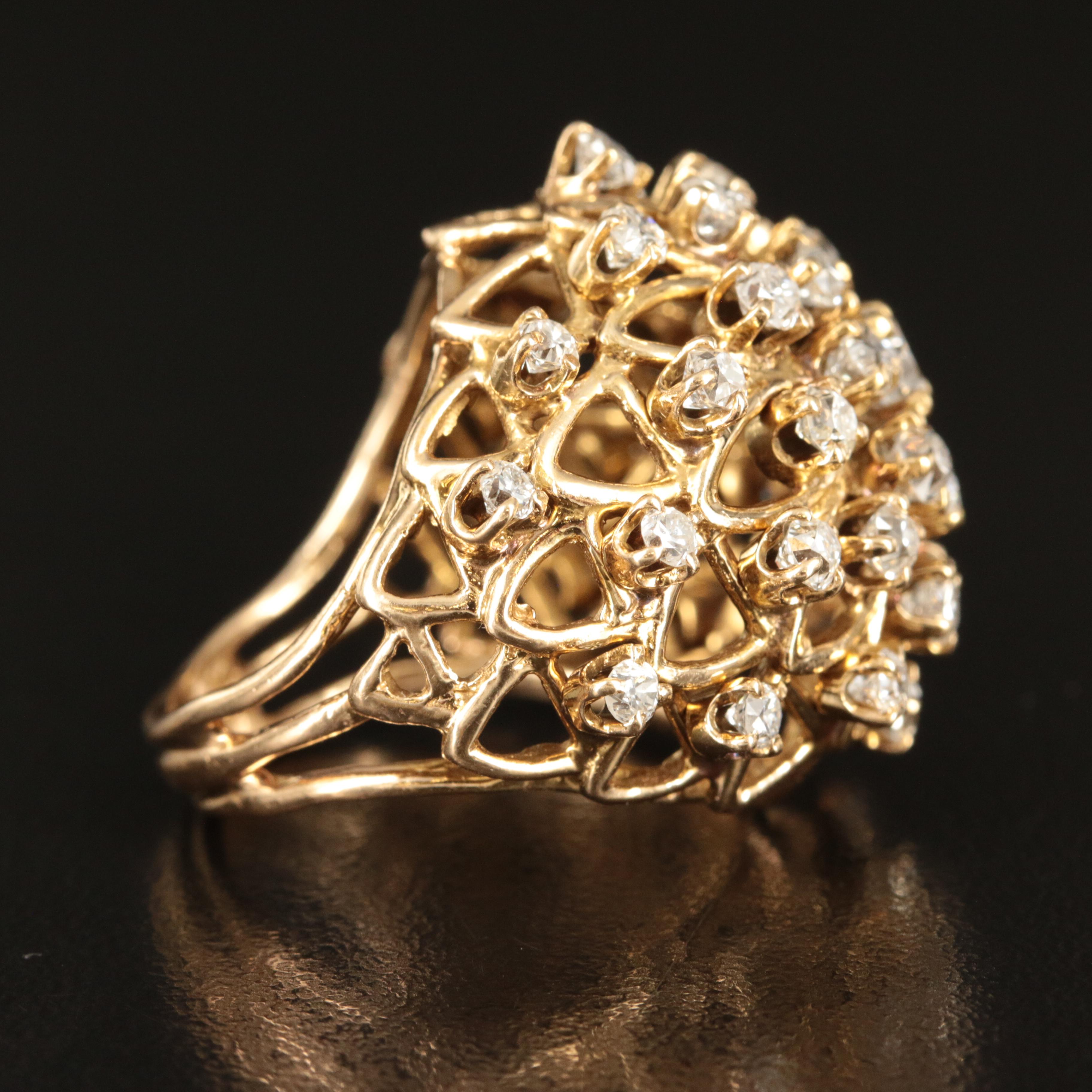 14K 2.64 CTW Diamond Dome Ring