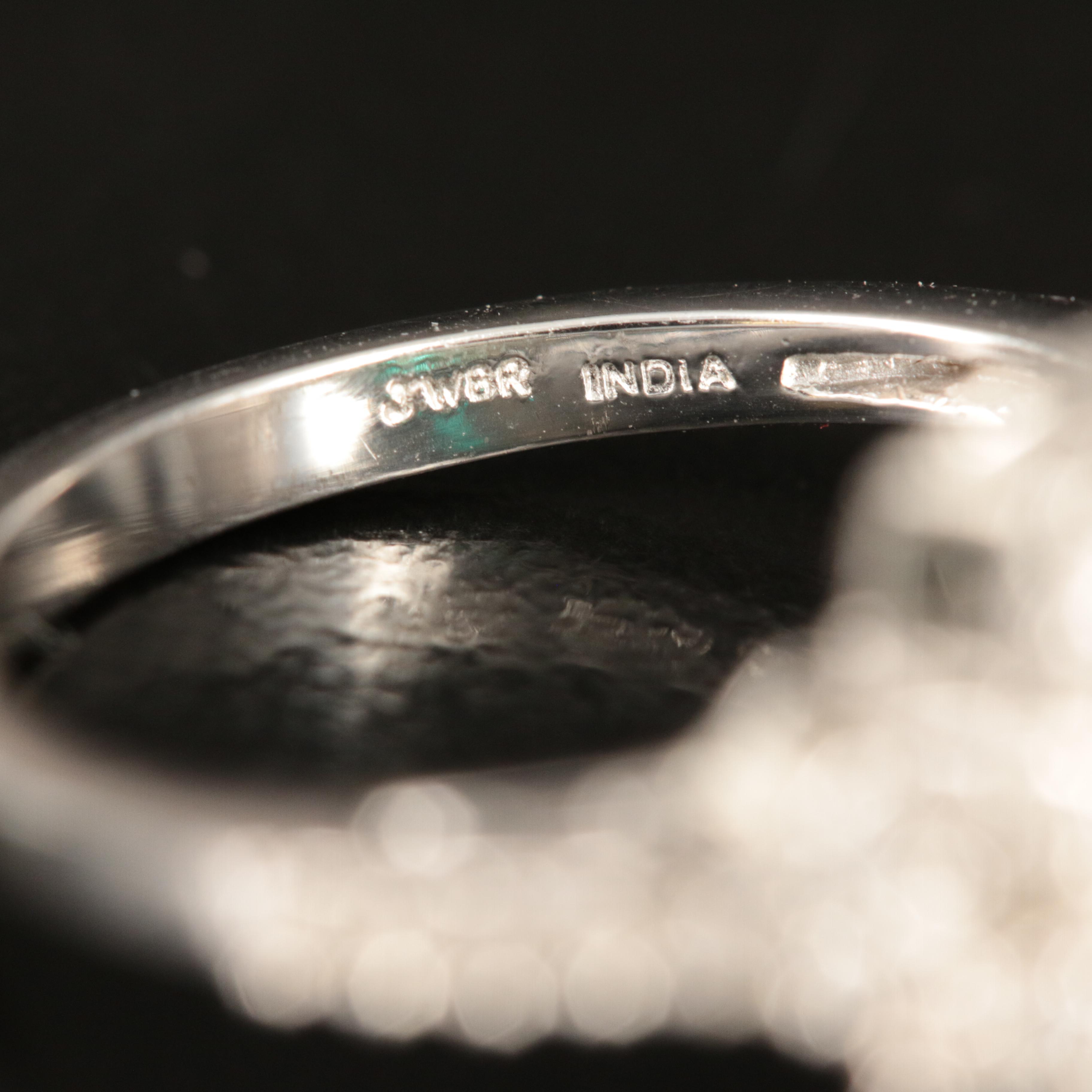 Sterling Emerald and White Sapphire Ring