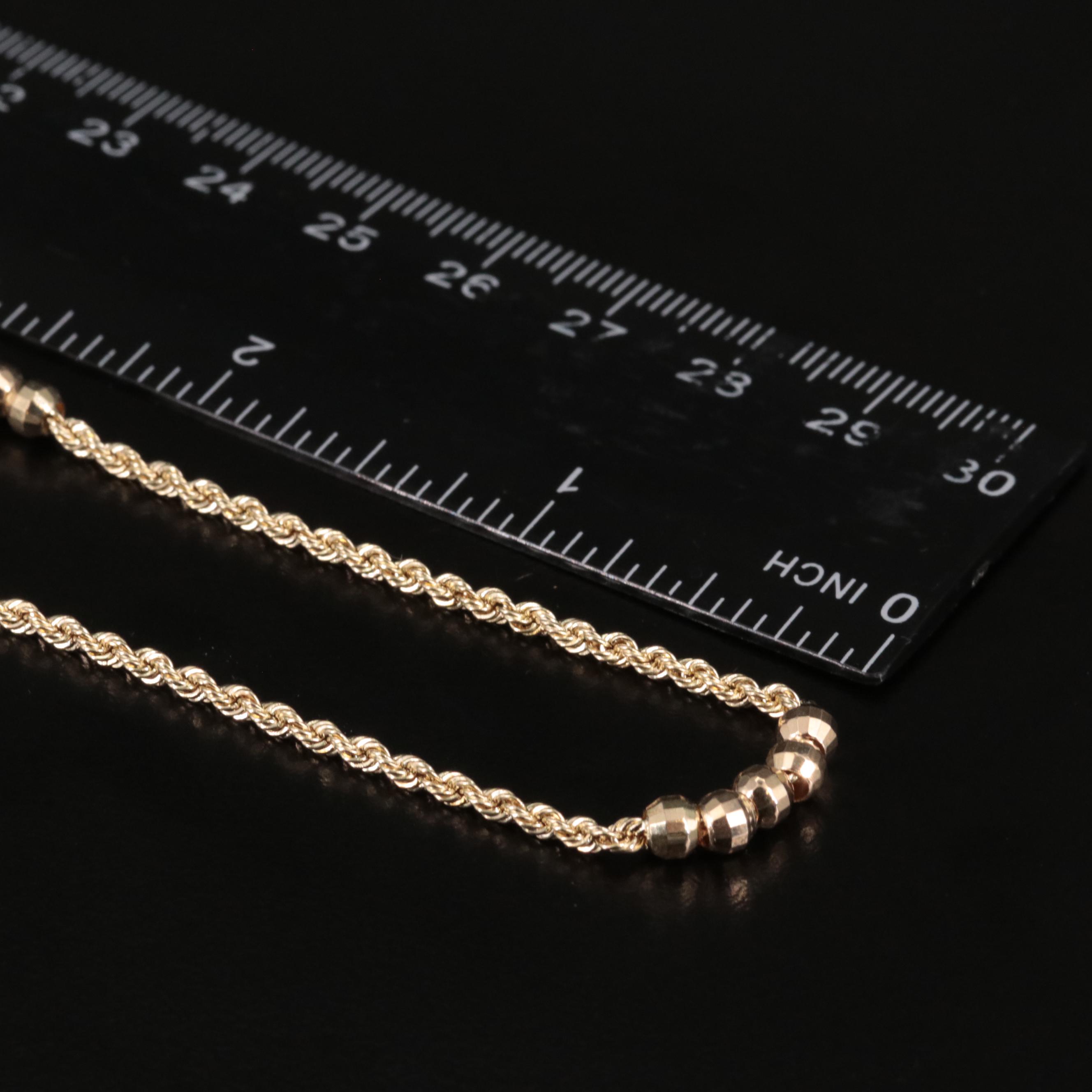 10K Stationary Beaded Necklace