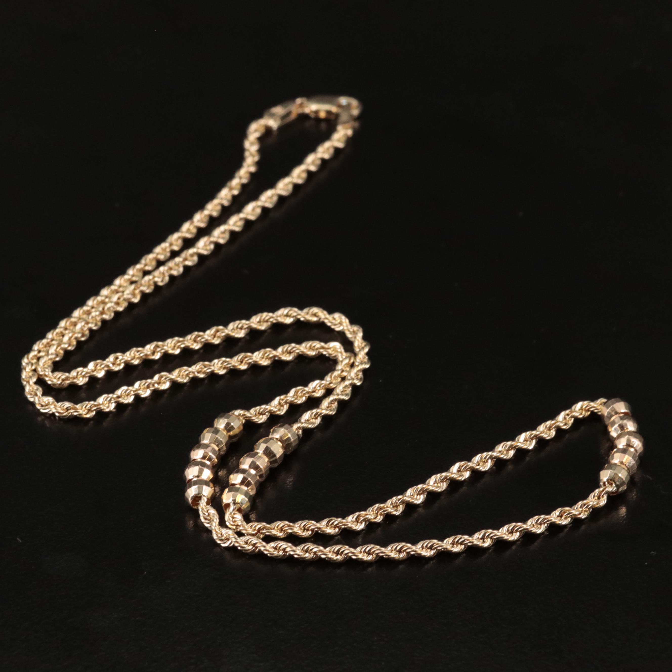 10K Stationary Beaded Necklace