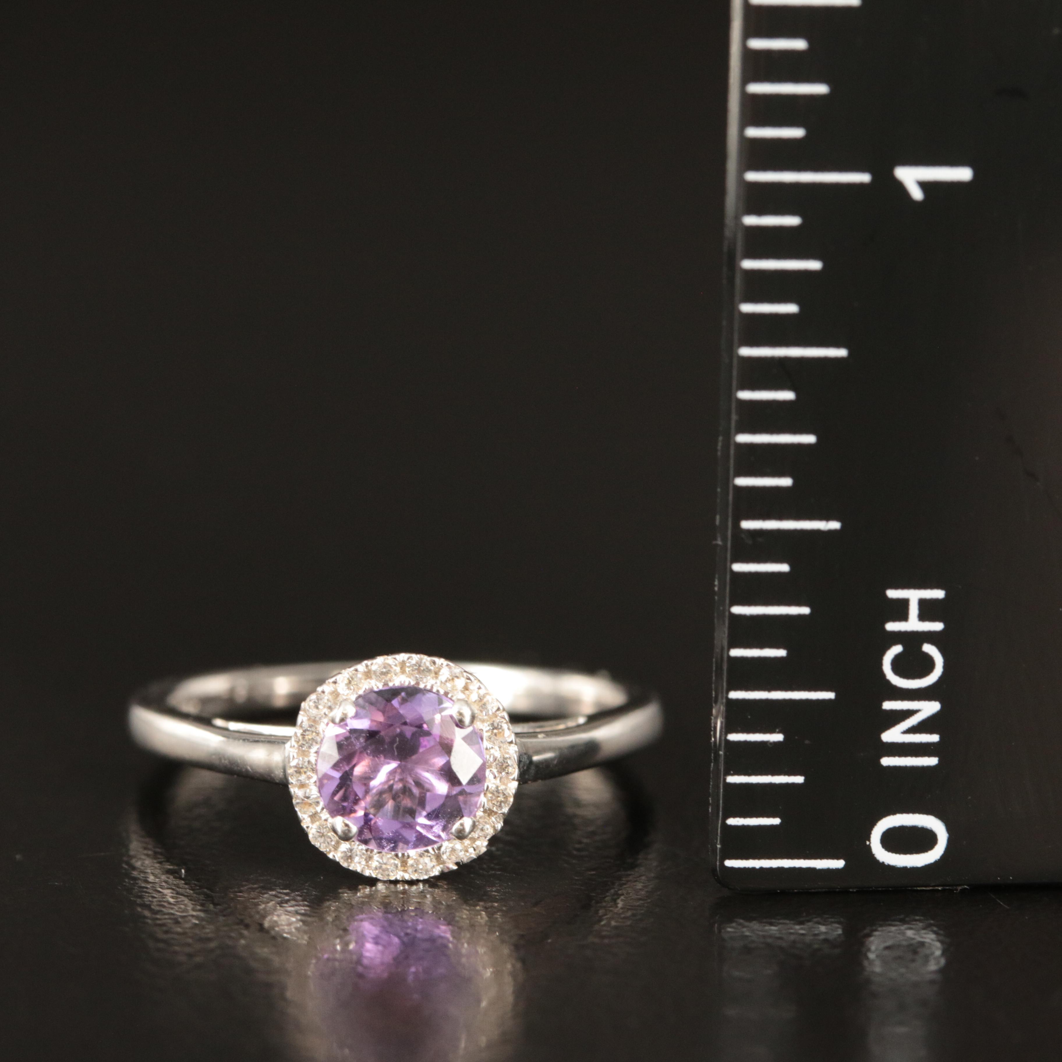 Sterling Amethyst and White Sapphire Ring