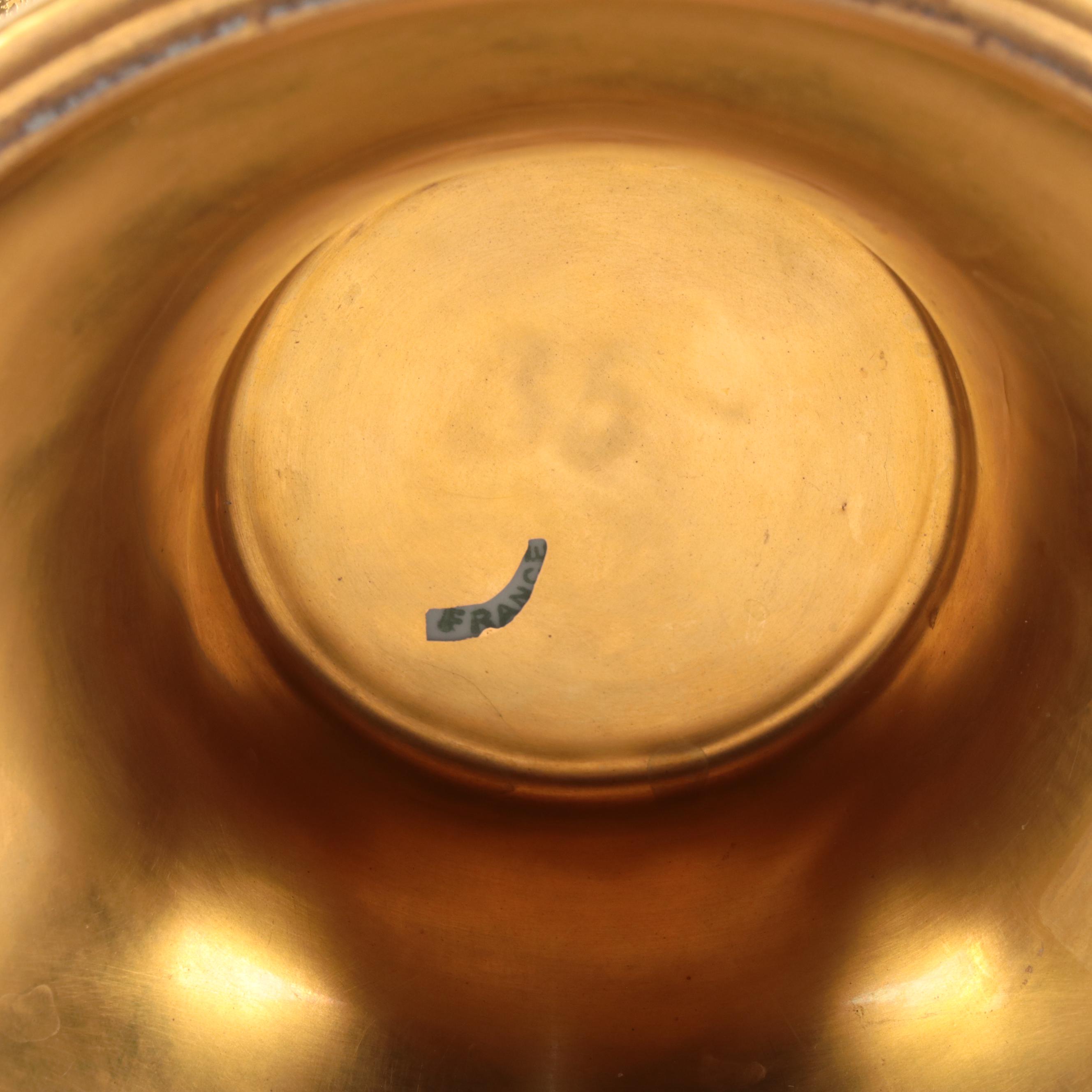 Victorian French Porcelain Gilt Encrusted Pitcher with Hand-Painted Panels