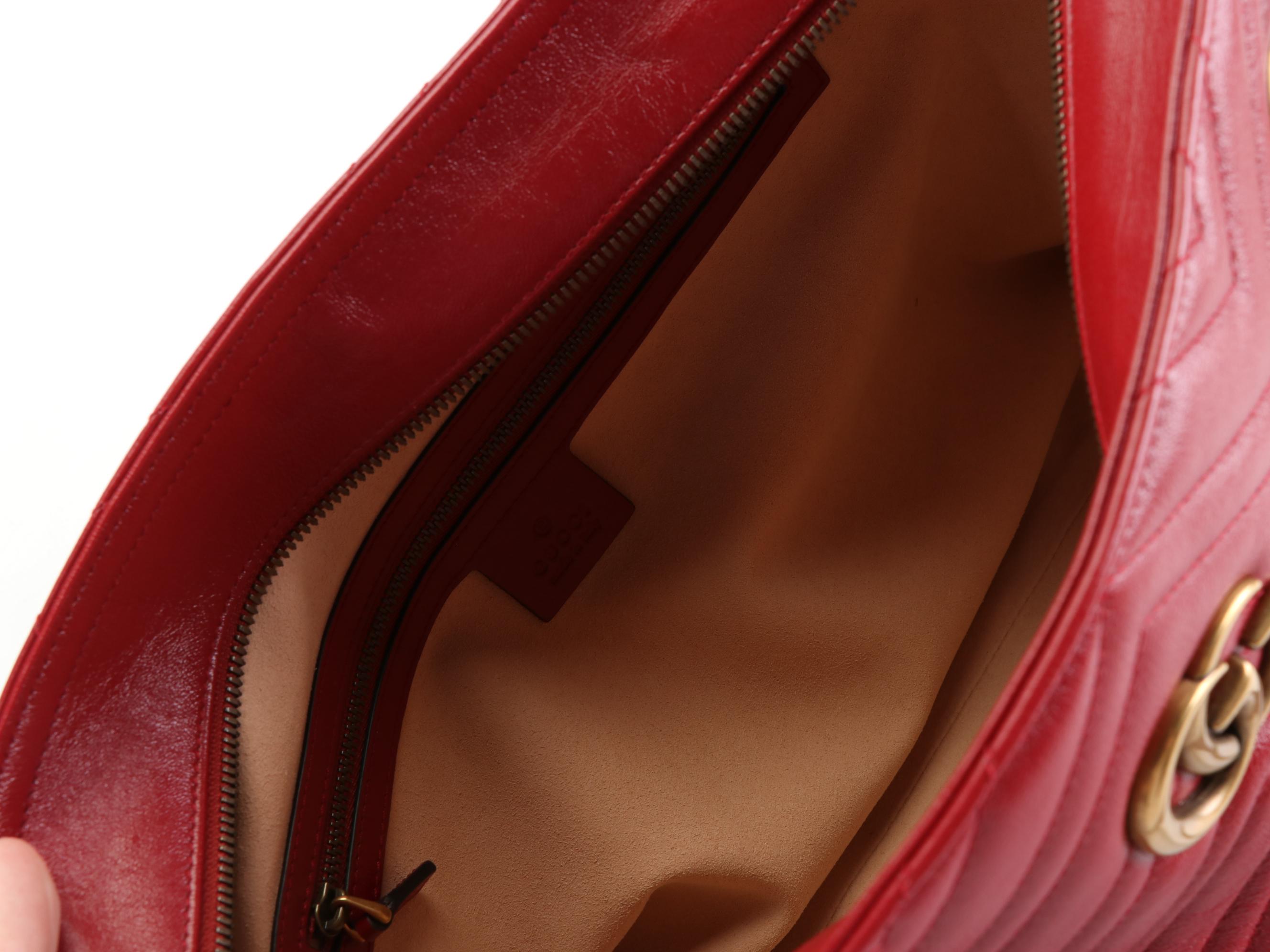 Gucci Marmont Matelassé Shoulder Tote with Leather and Chain Strap