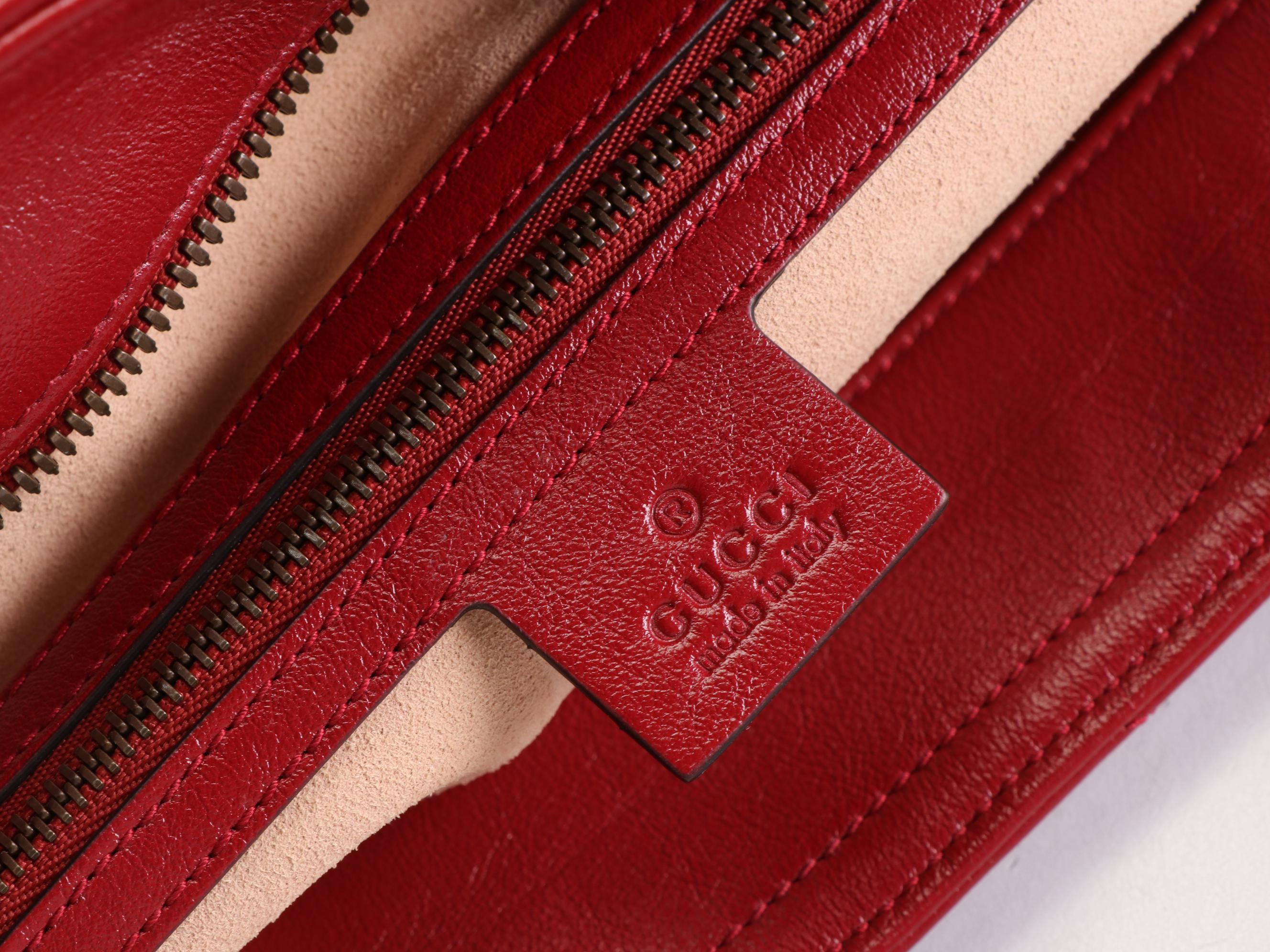 Gucci Marmont Matelassé Shoulder Tote with Leather and Chain Strap