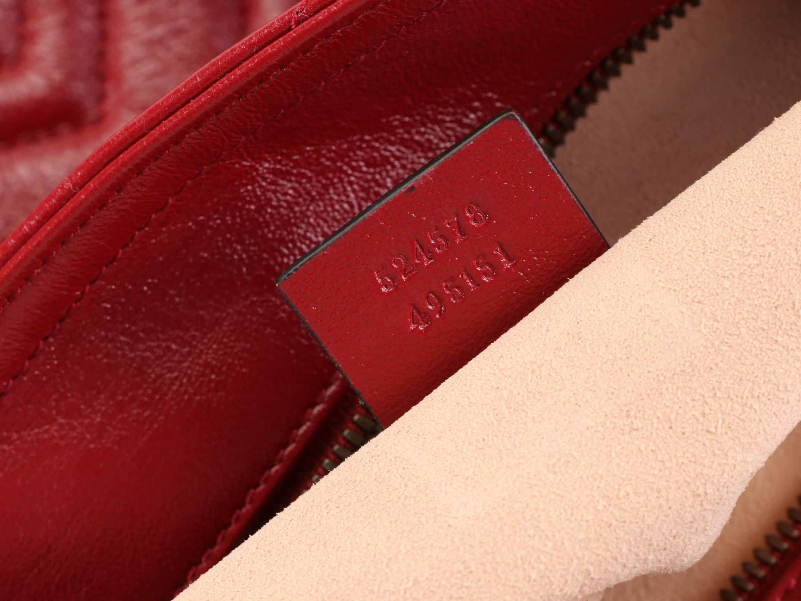 Gucci Marmont Matelassé Shoulder Tote with Leather and Chain Strap