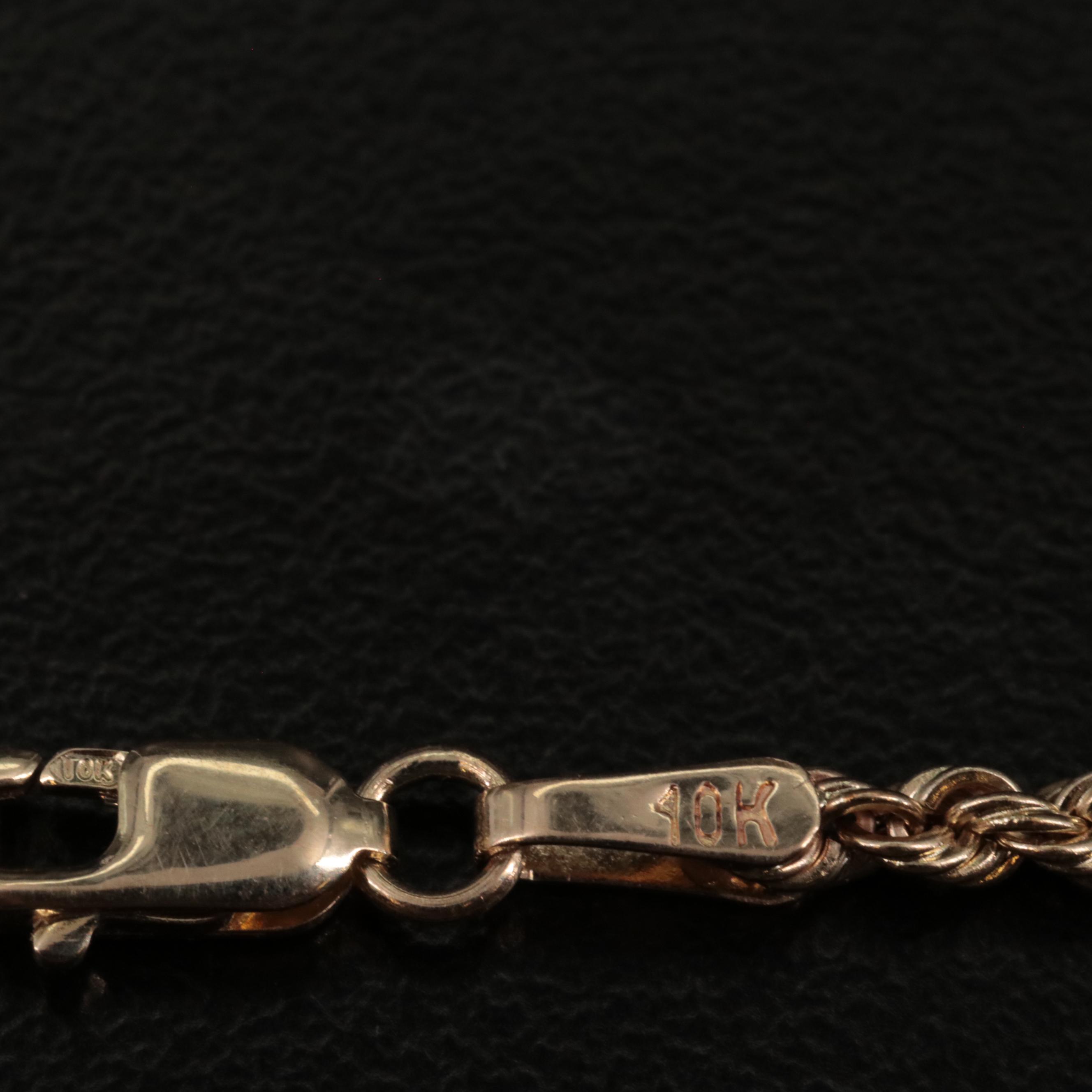 10K Round Twisted Pendant Necklace