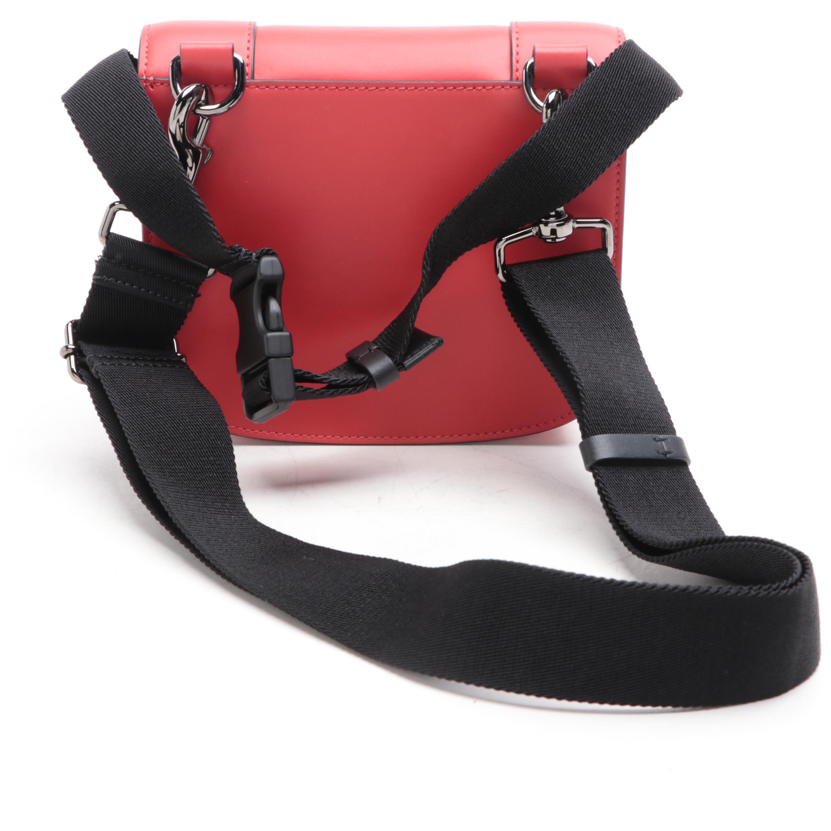 Valentino Supervee Crossbody Bag Small in Leather with Web Straps