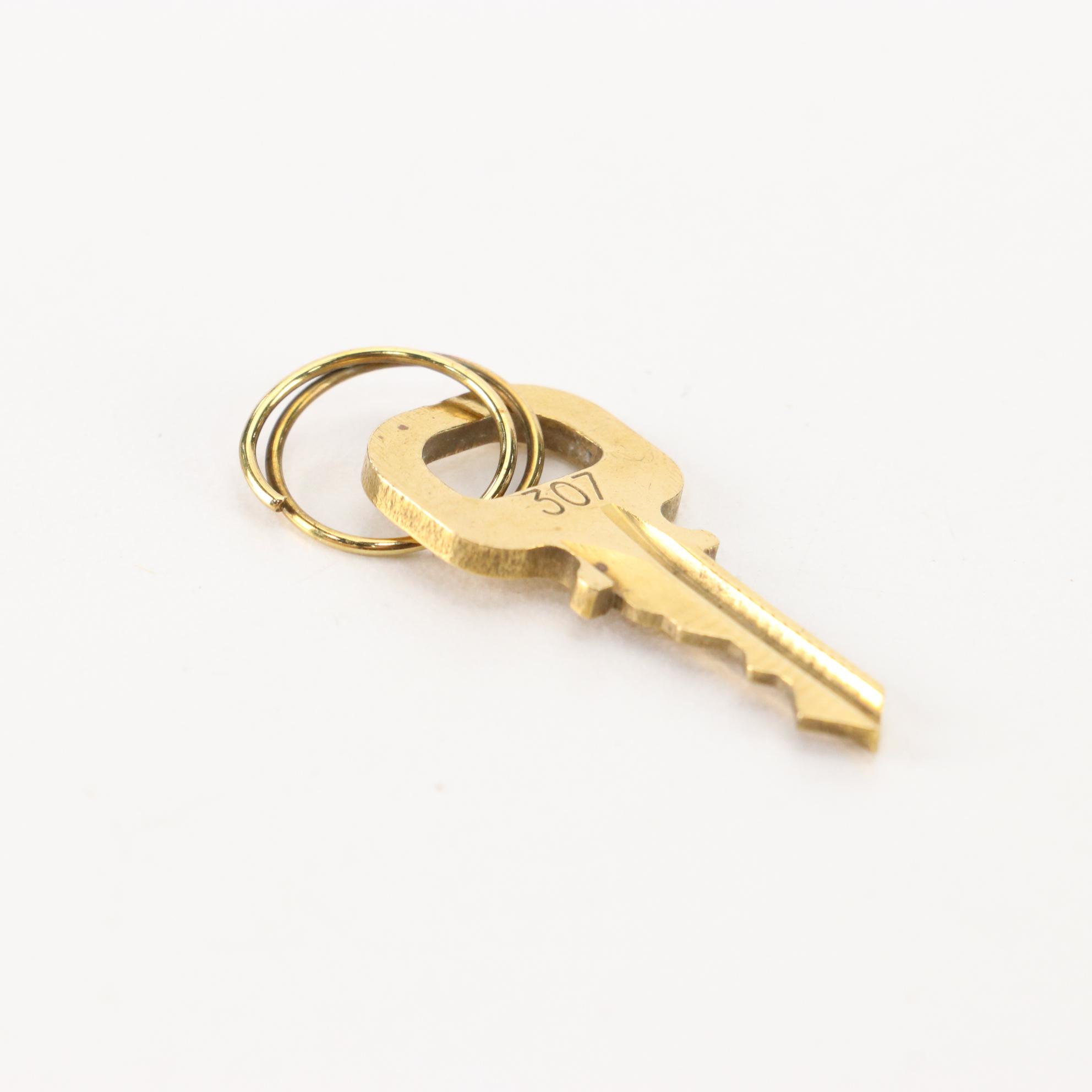 Louis Vuitton Brass Padlock and Key Set