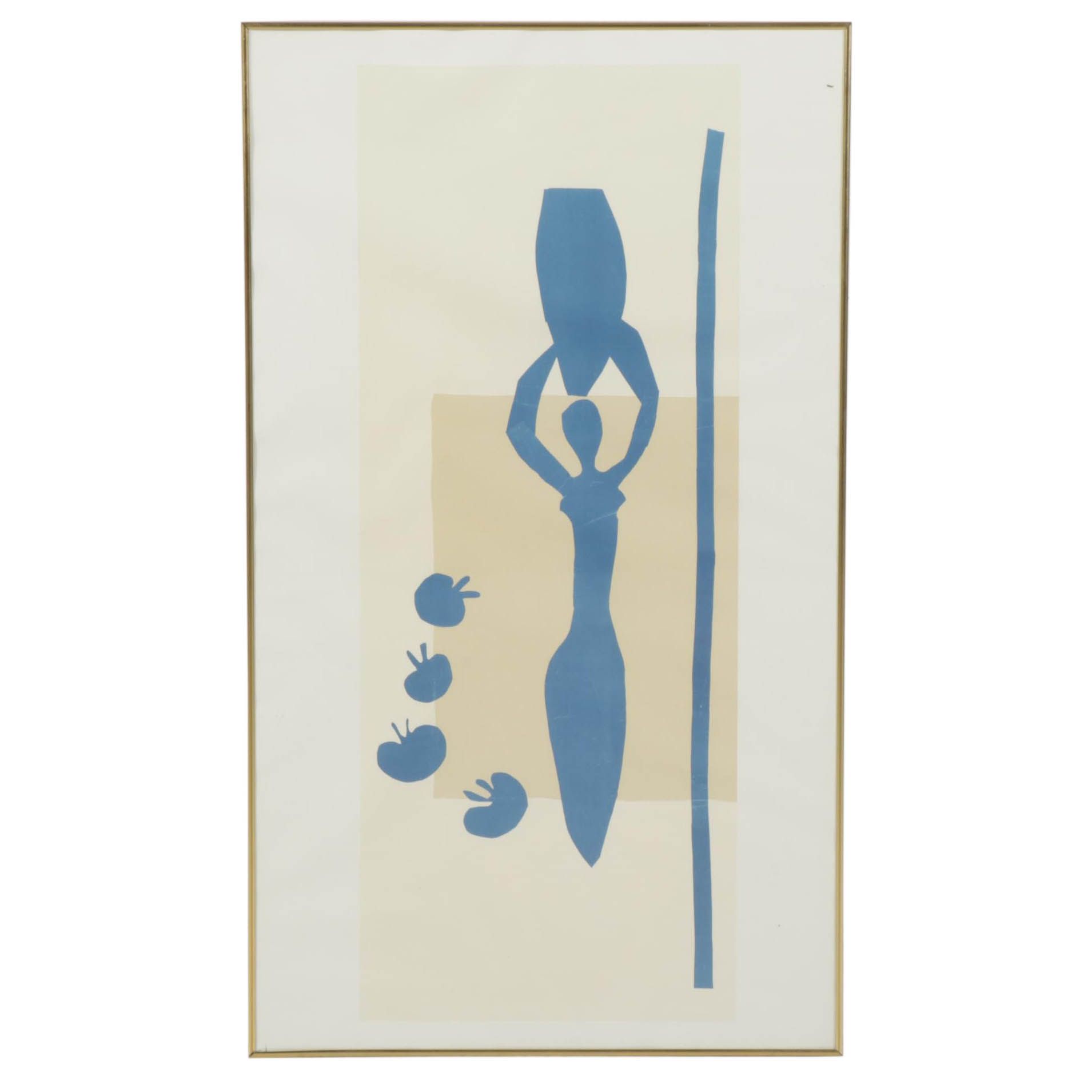 Color Lithograph After Henri Matisse "Woman With Amphora and Pomegranates"