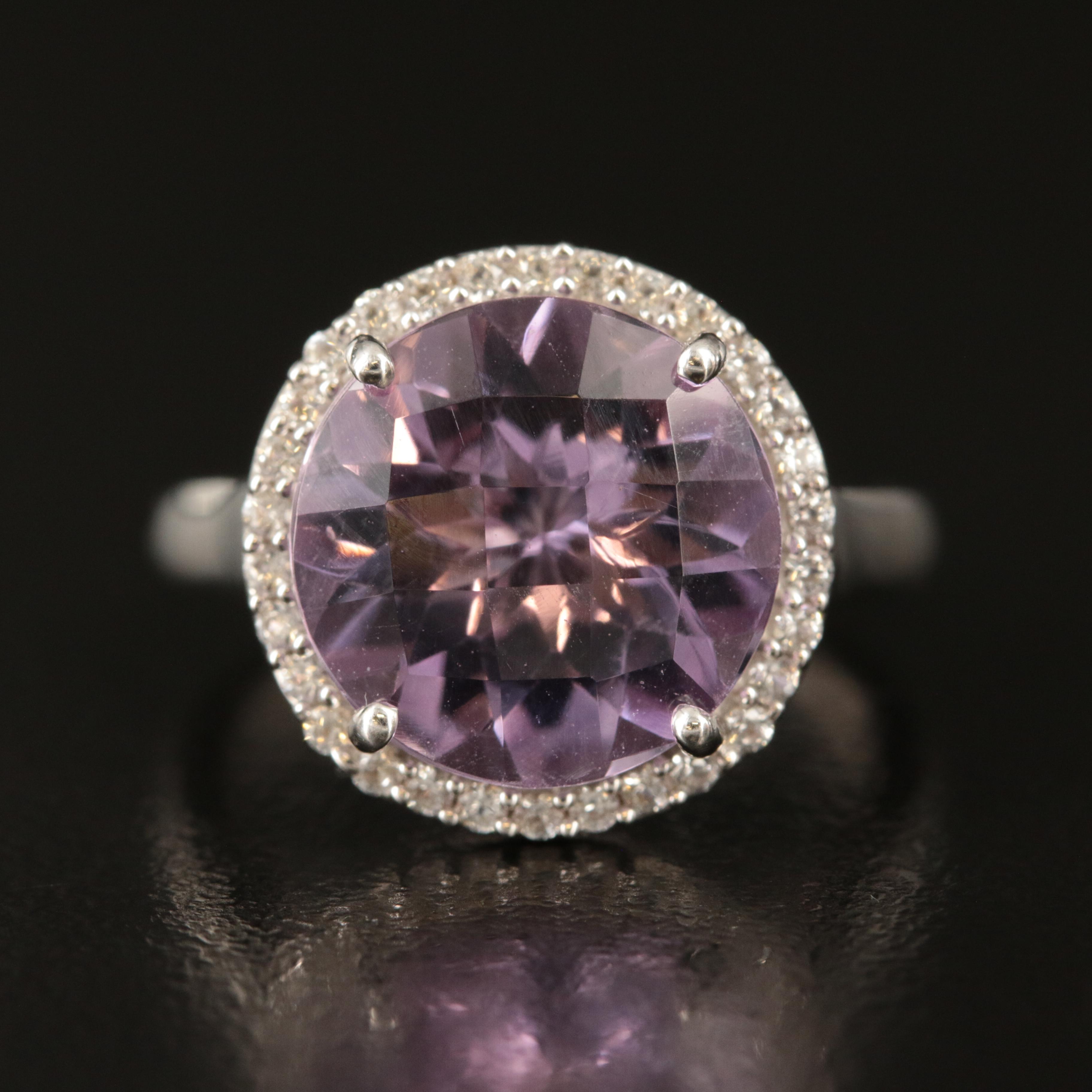 Sterling Amethyst and White Sapphire Ring