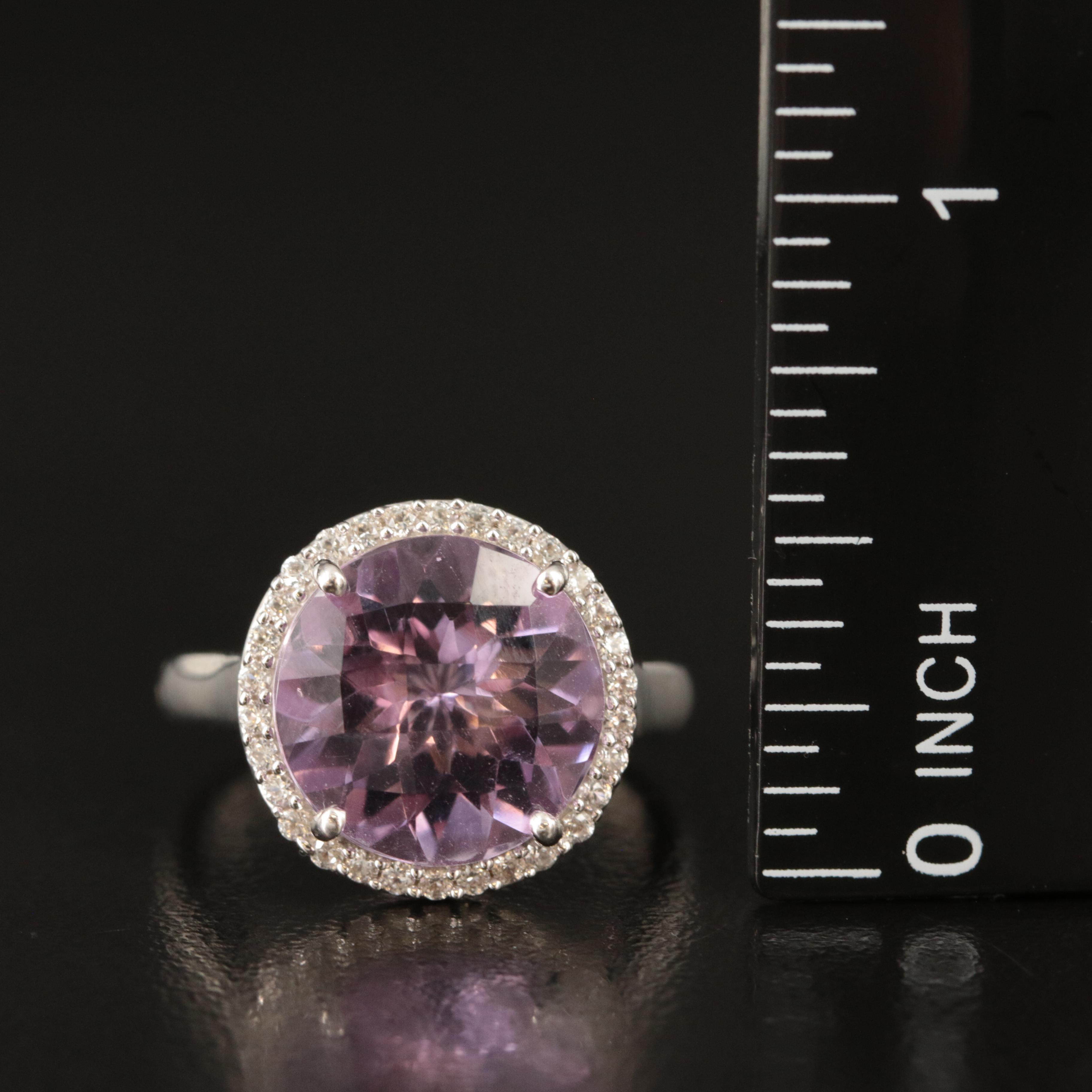 Sterling Amethyst and White Sapphire Ring