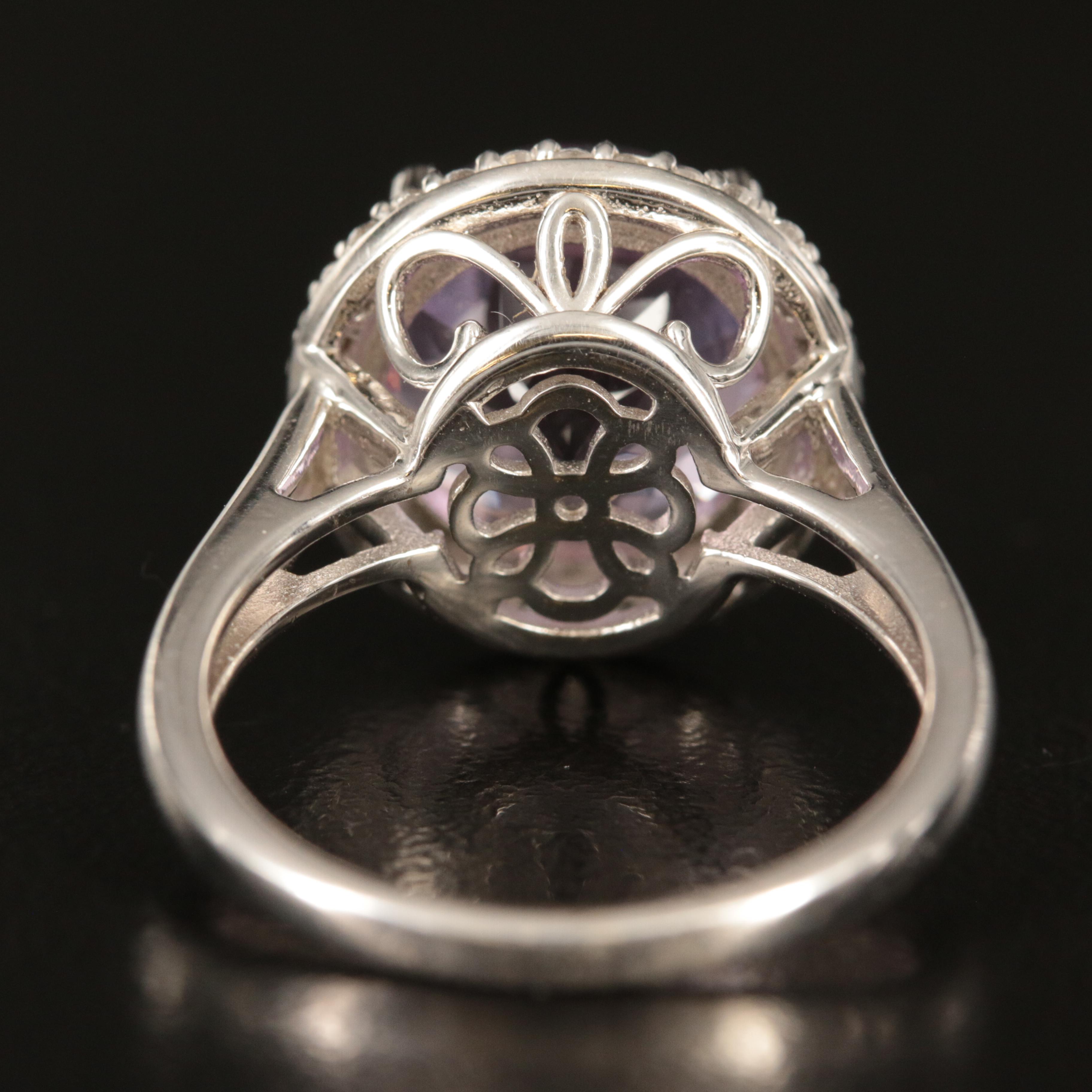 Sterling Amethyst and White Sapphire Ring