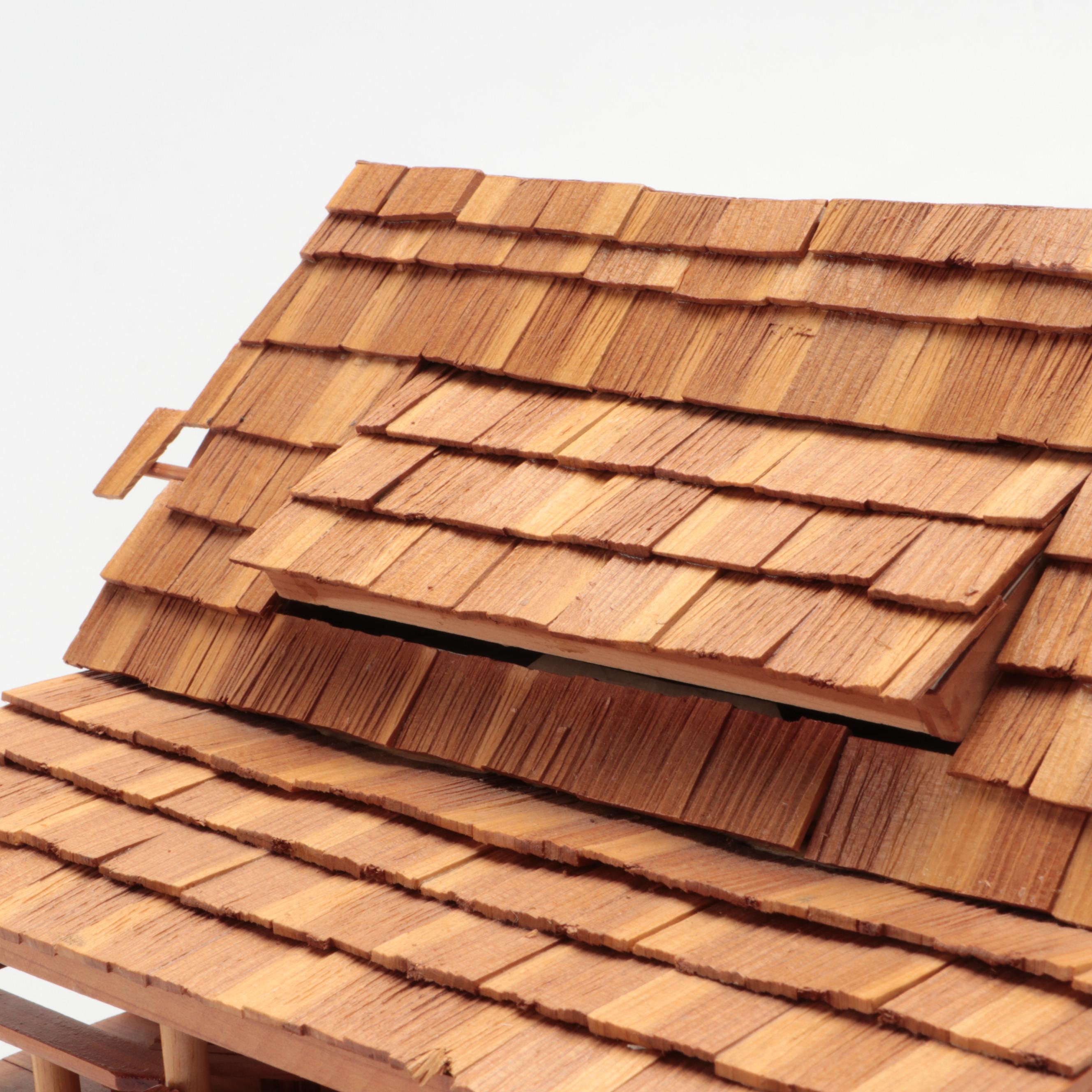 Prison Art Handmade Cedar Shake and Wooden Model Cabin, 2005