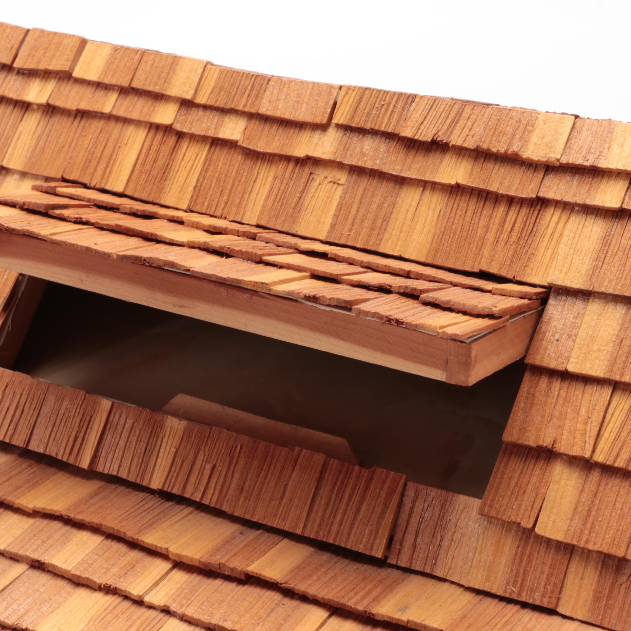 Prison Art Handmade Cedar Shake and Wooden Model Cabin, 2005