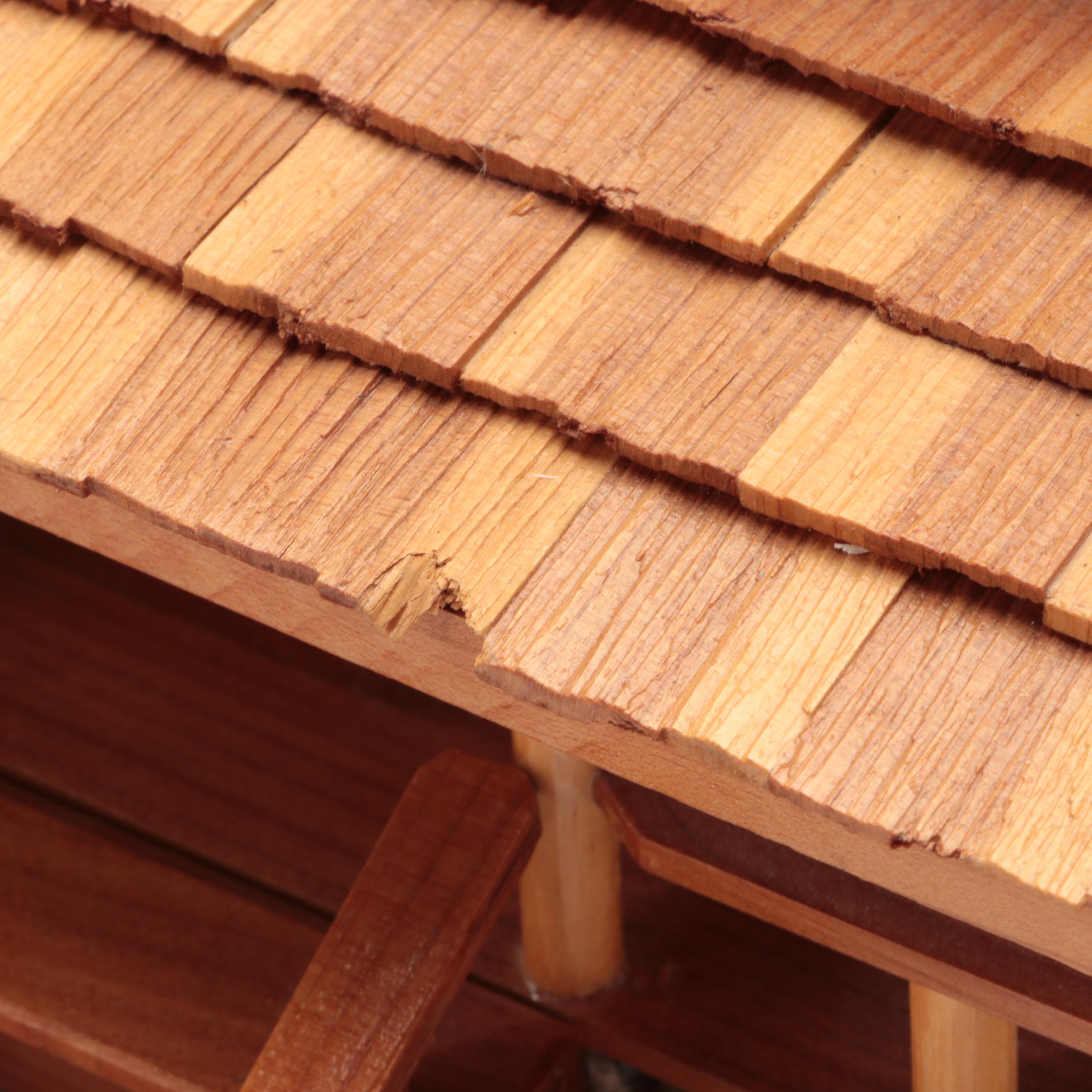 Prison Art Handmade Cedar Shake and Wooden Model Cabin, 2005